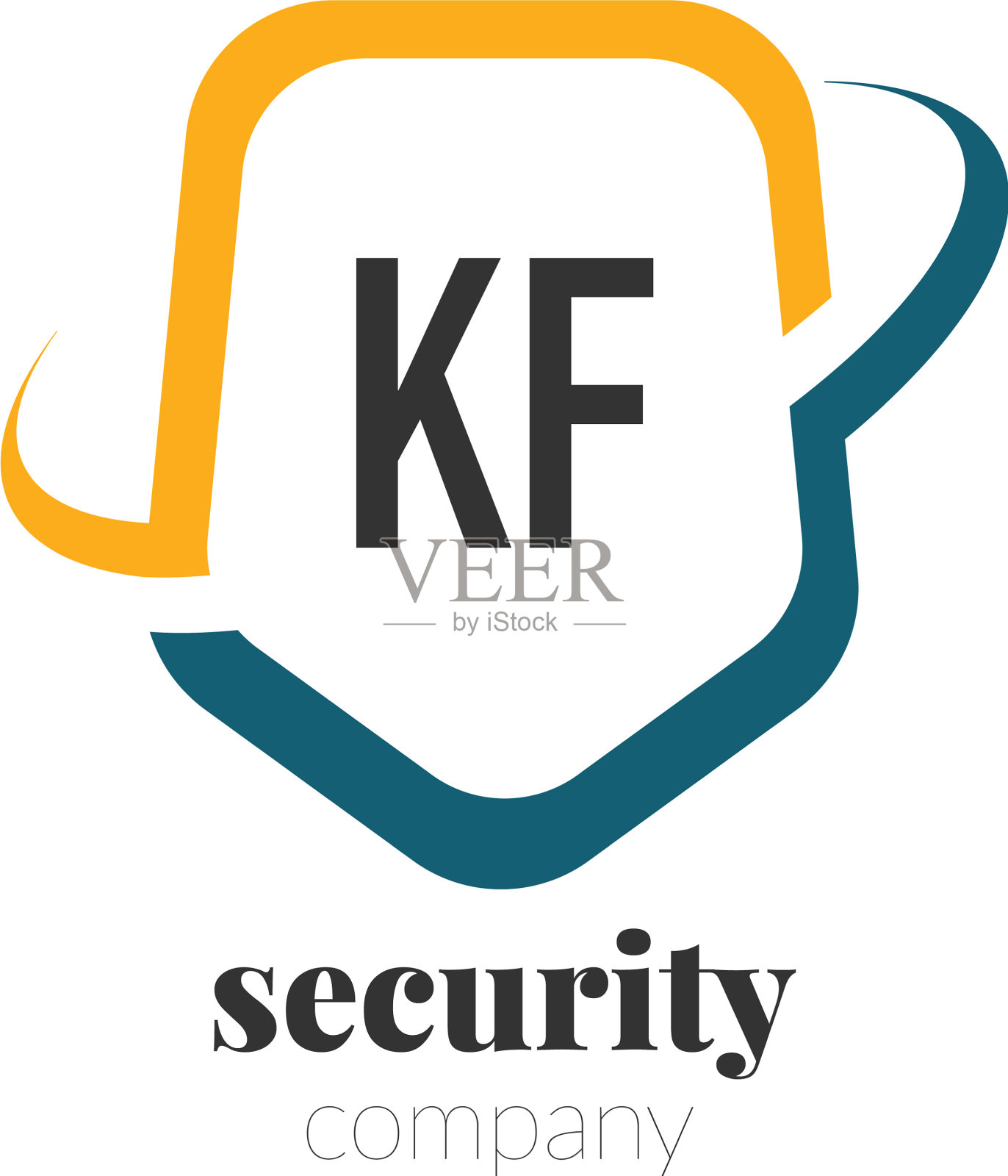 首字母kf创意安全公司设计插画图片素材