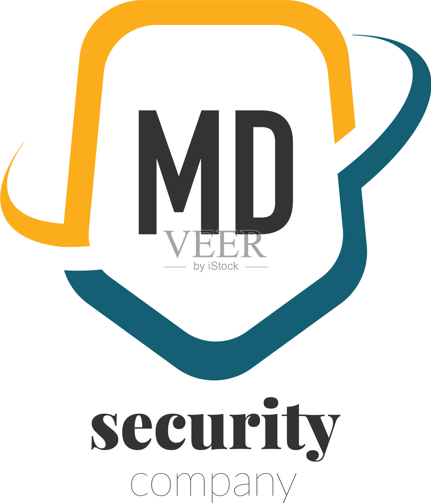 首字母md创意安全公司设计插画图片素材