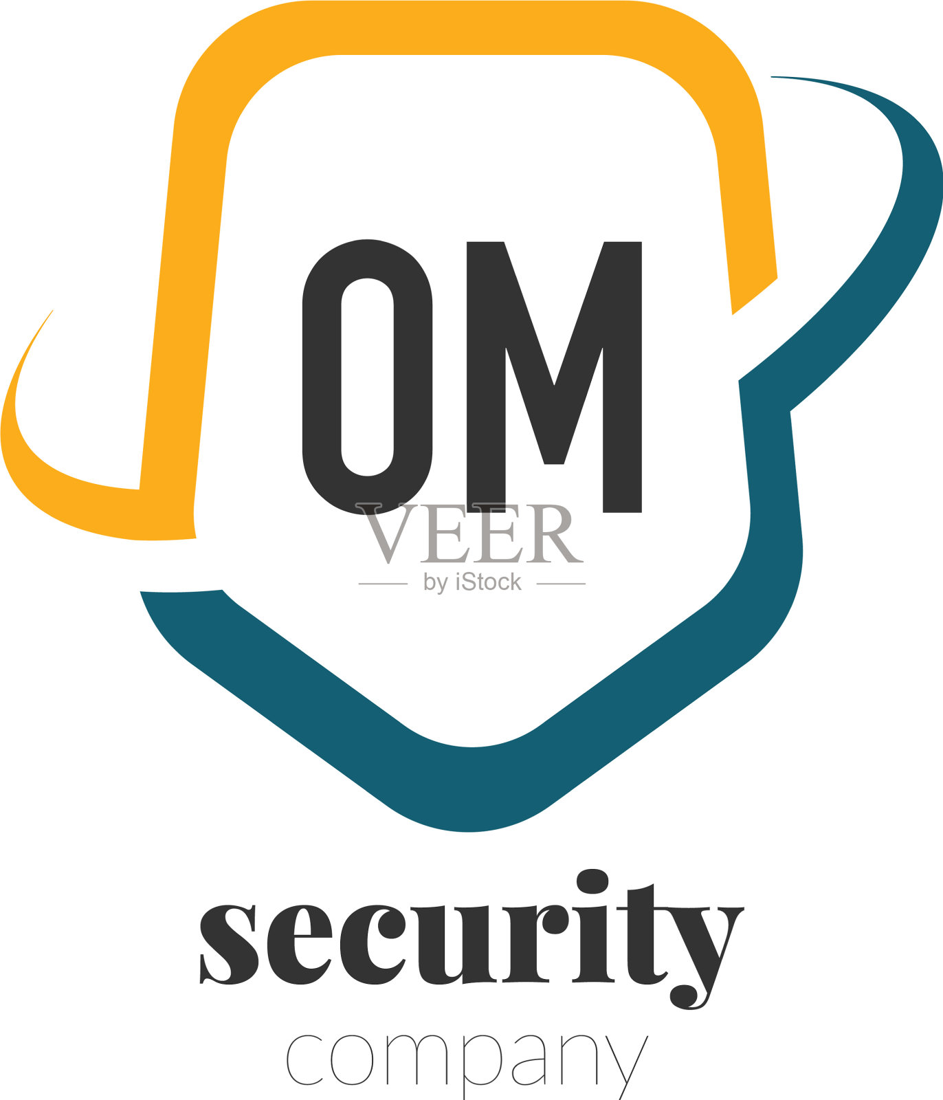 首字母om创意安全公司设计插画图片素材