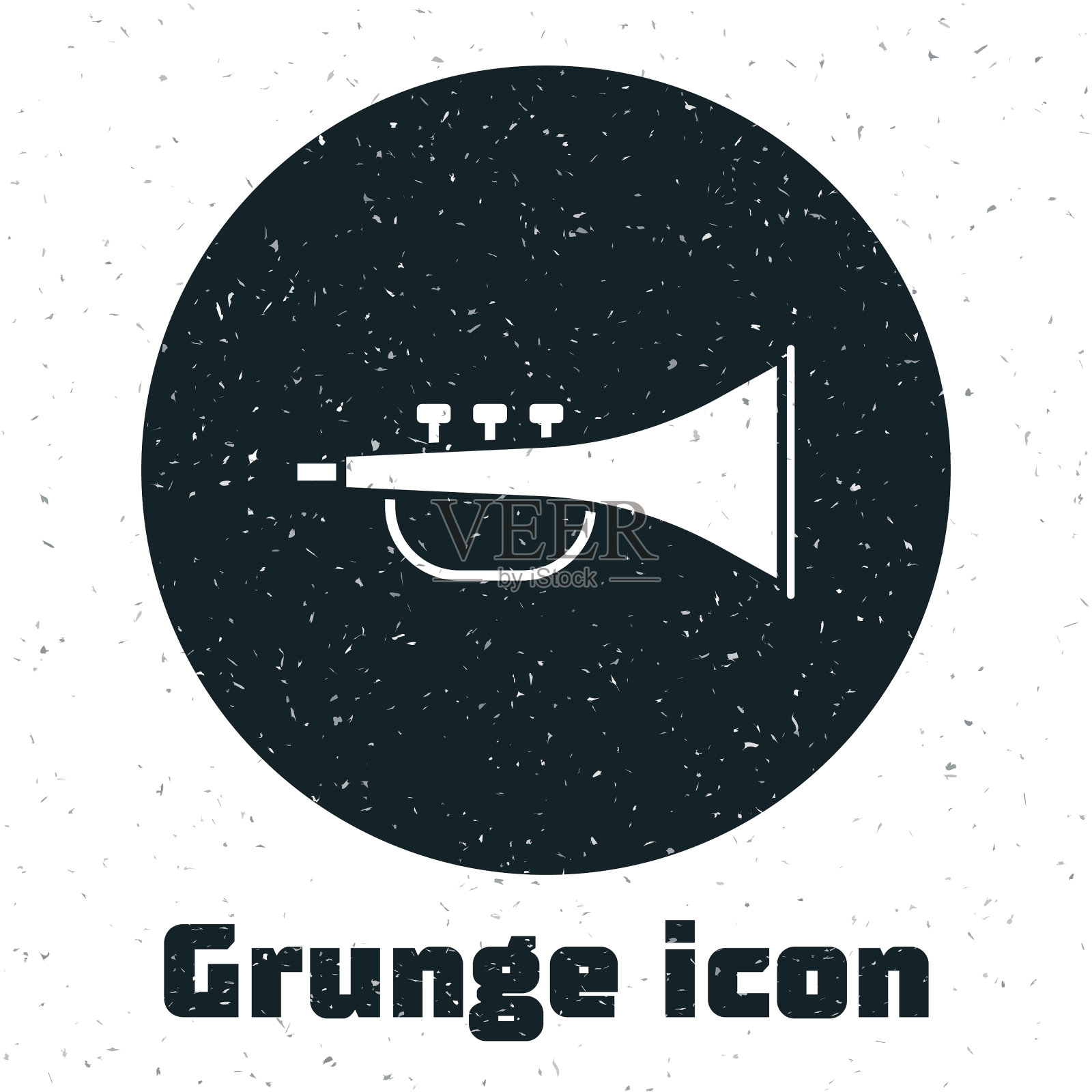 垃圾摇滚乐器喇叭图标孤立上插画图片素材