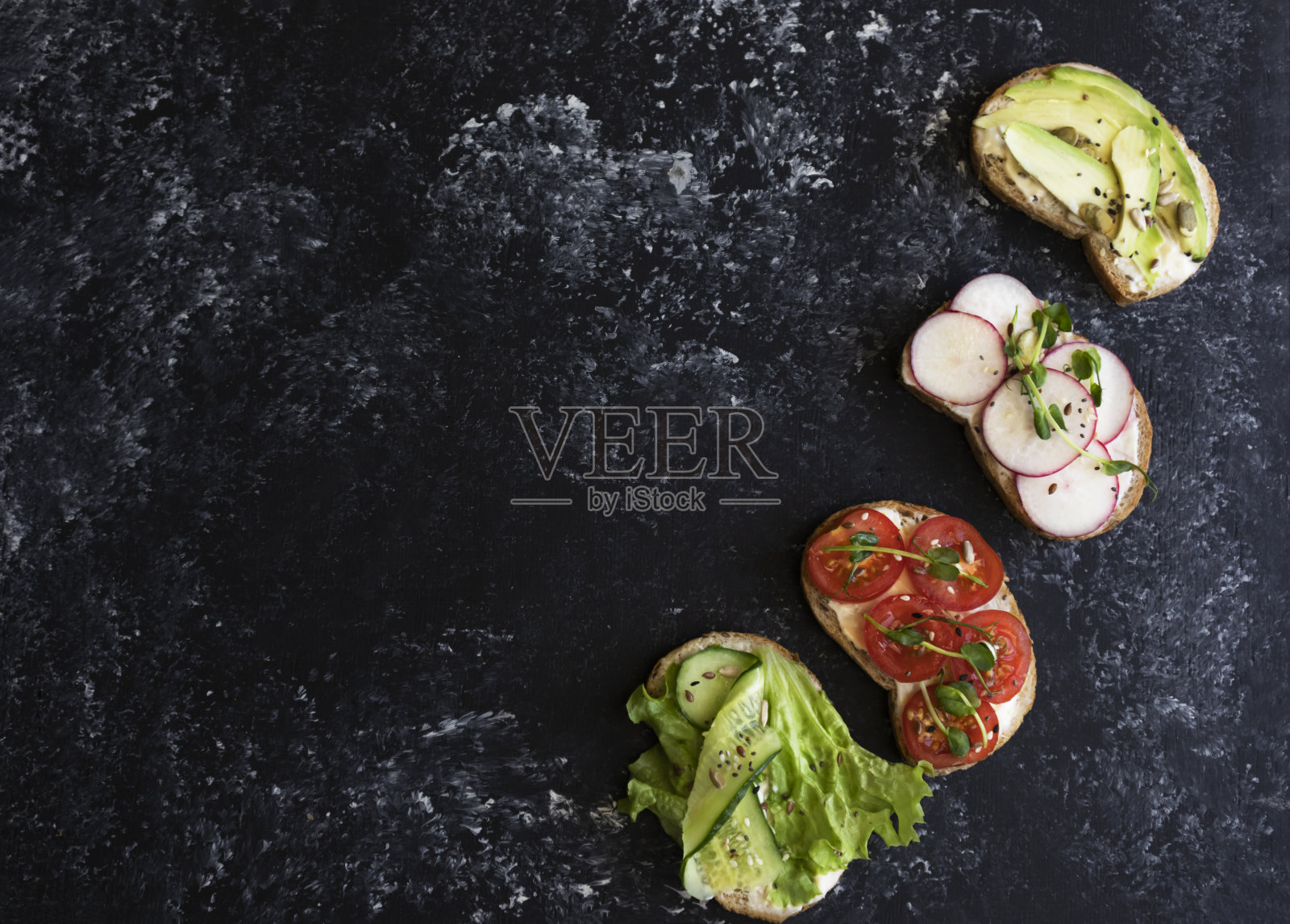 对角线三明治，自由空间的文字，空白的设计师，健康食品照片摄影图片