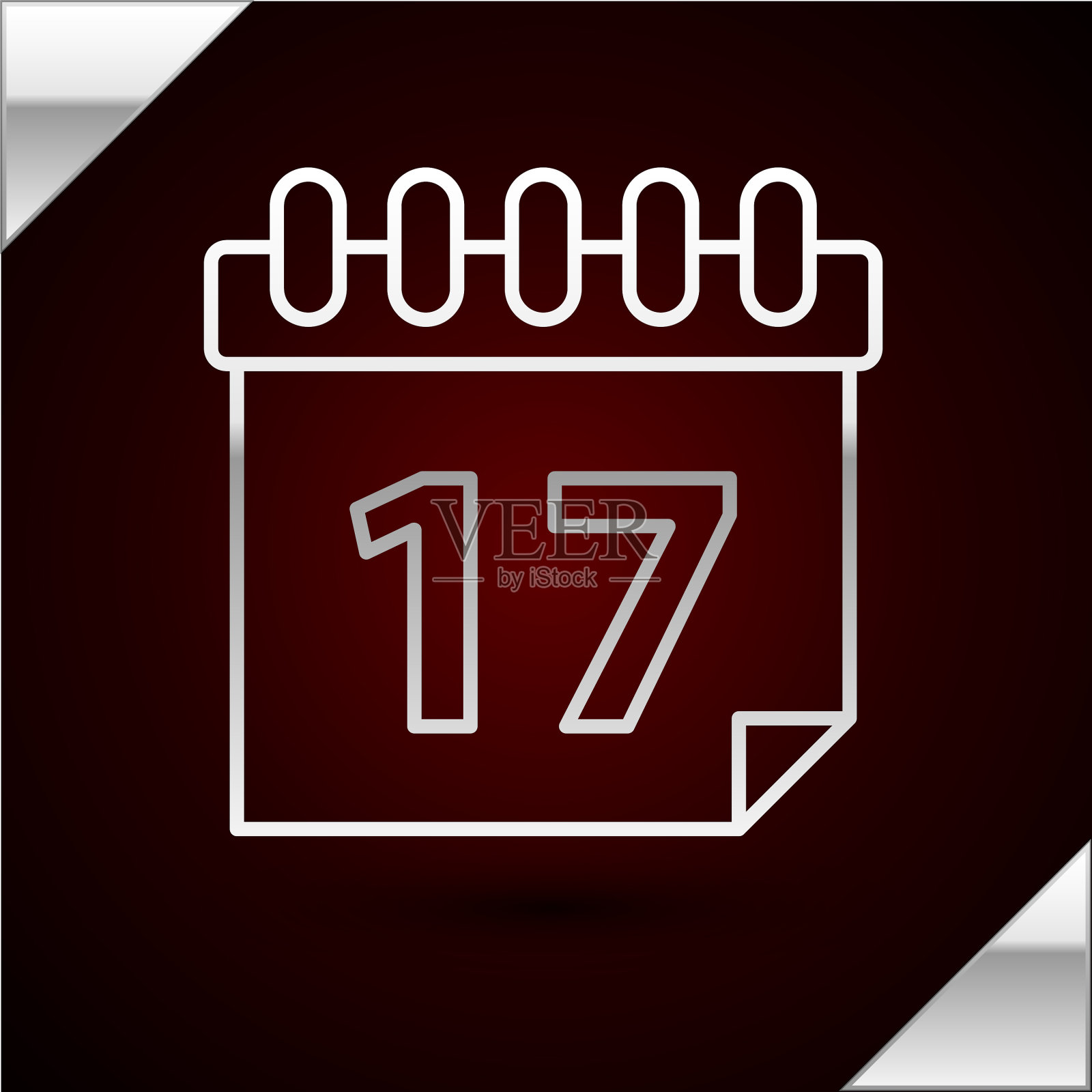 银线圣帕特里克节与日历图标插画图片素材