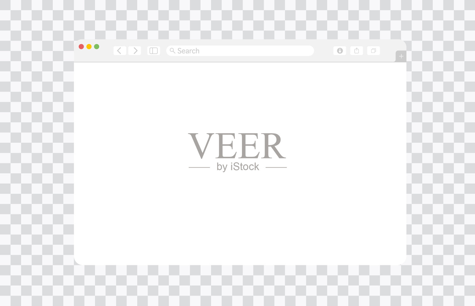 透明背景上的空浏览器窗口。带有工具栏的空白网页模型。显示面板插画图片素材
