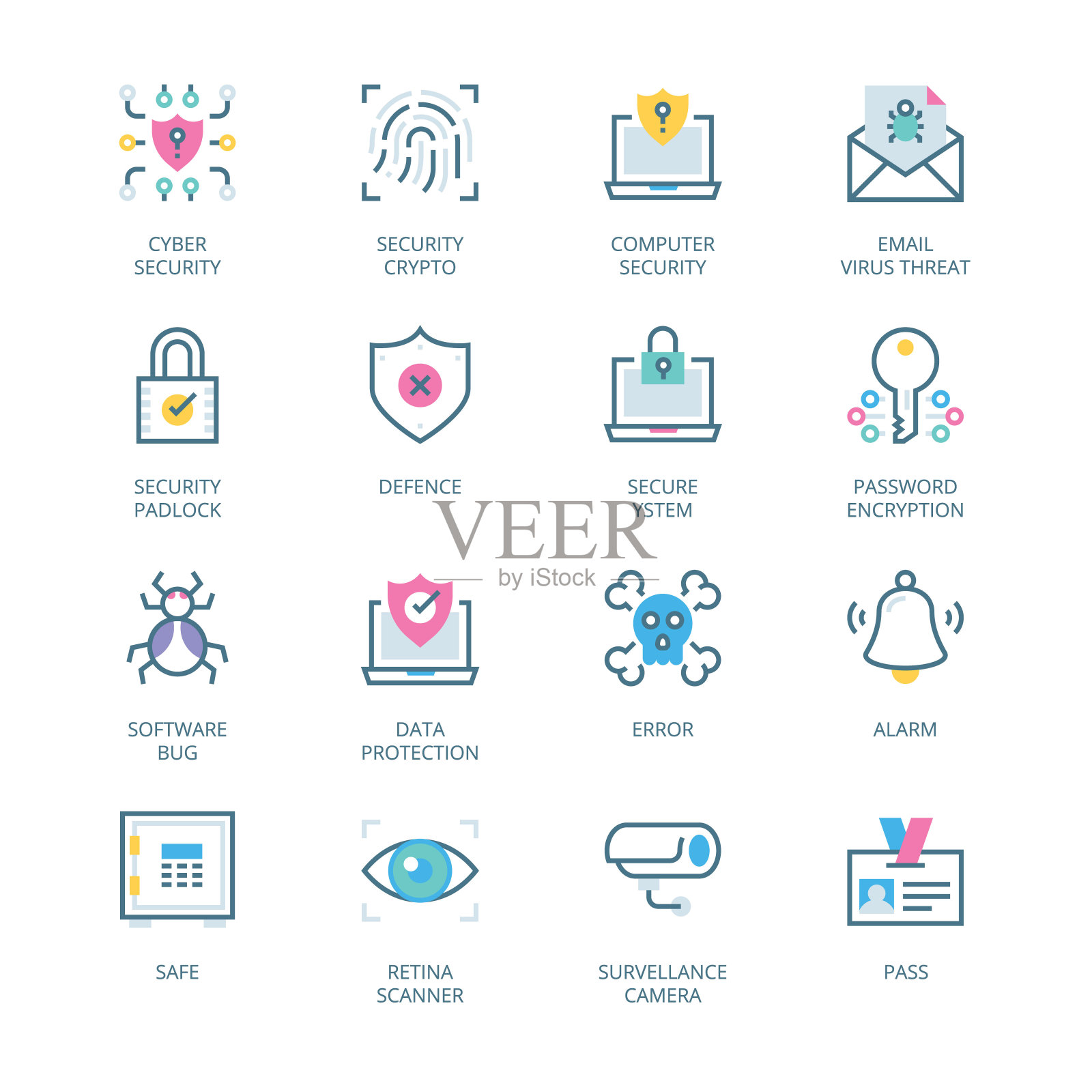 网络安全图标素材