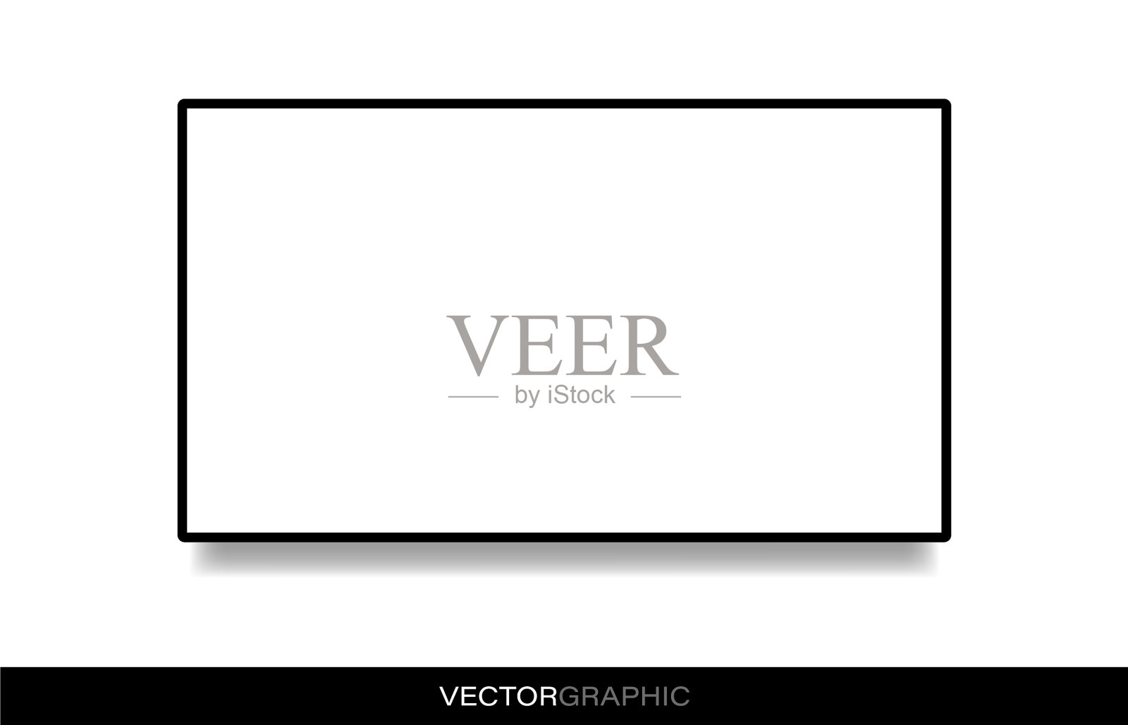 电视显示模板一黑二白插画图片素材