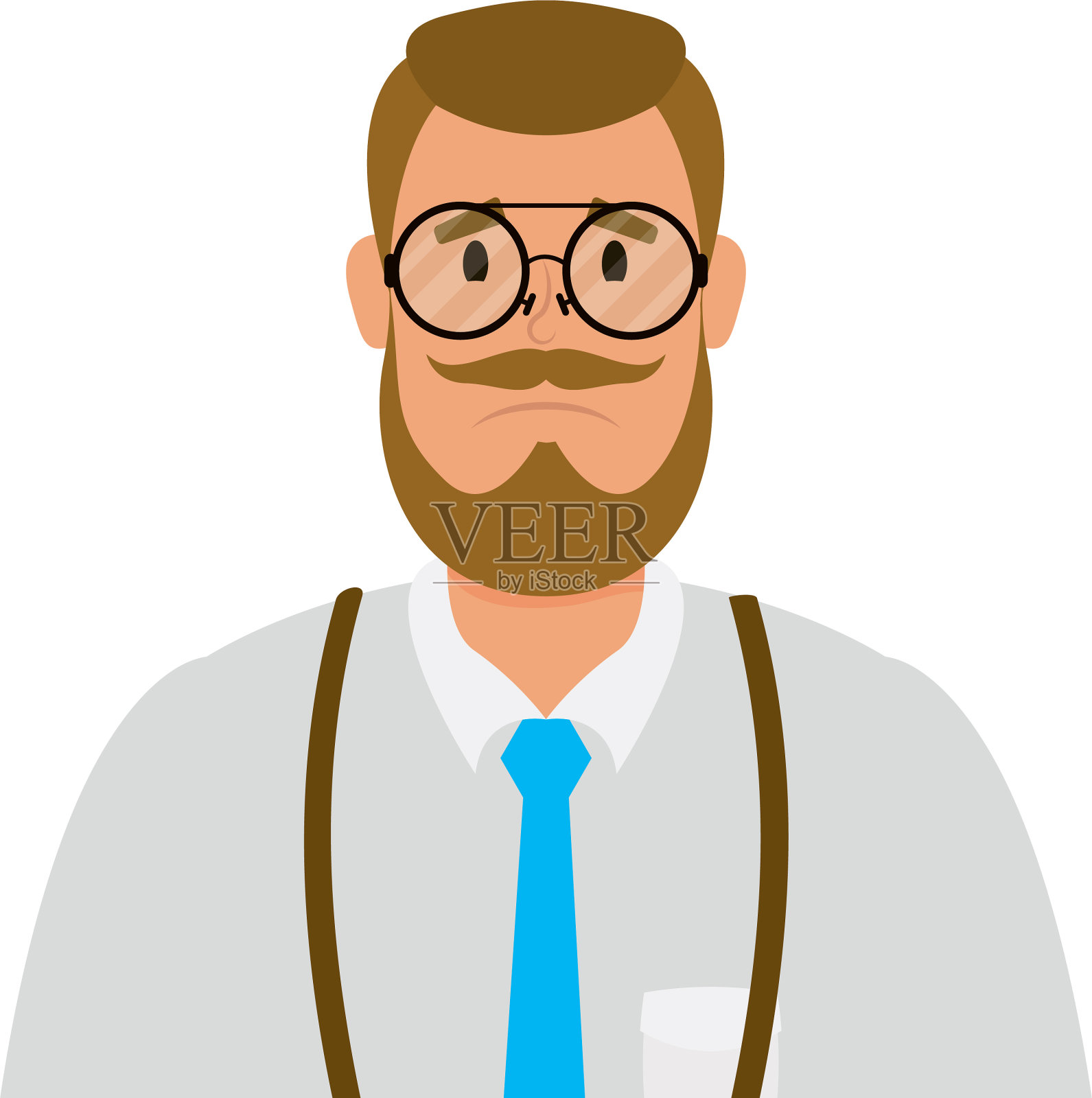 一个留着胡子的年轻人设计元素图片