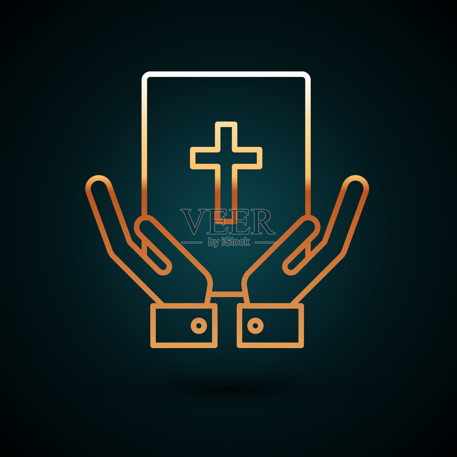 金线誓言对圣经圣像孤立上插画图片素材