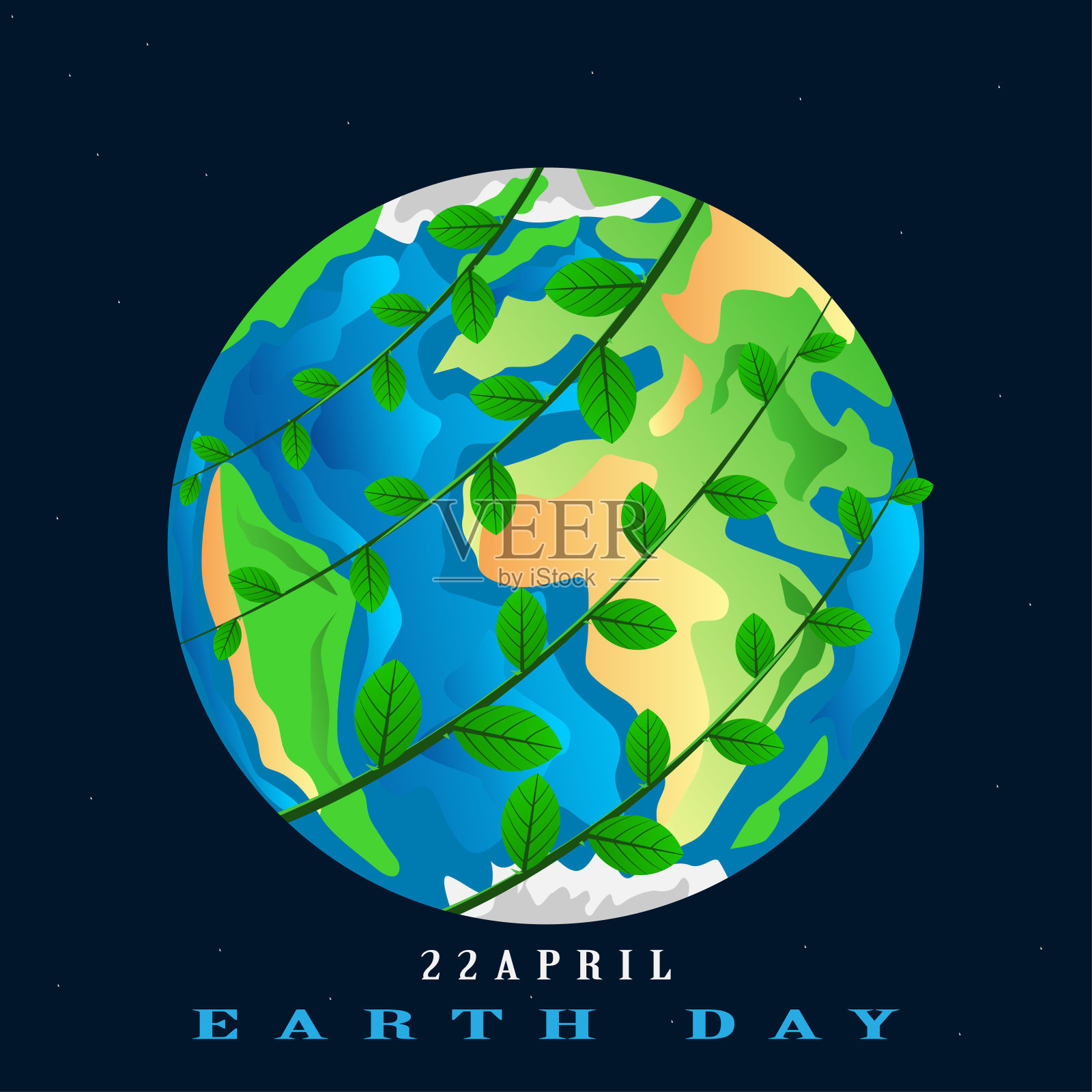 4月22日，地球日快乐插图矢量文件插画图片素材