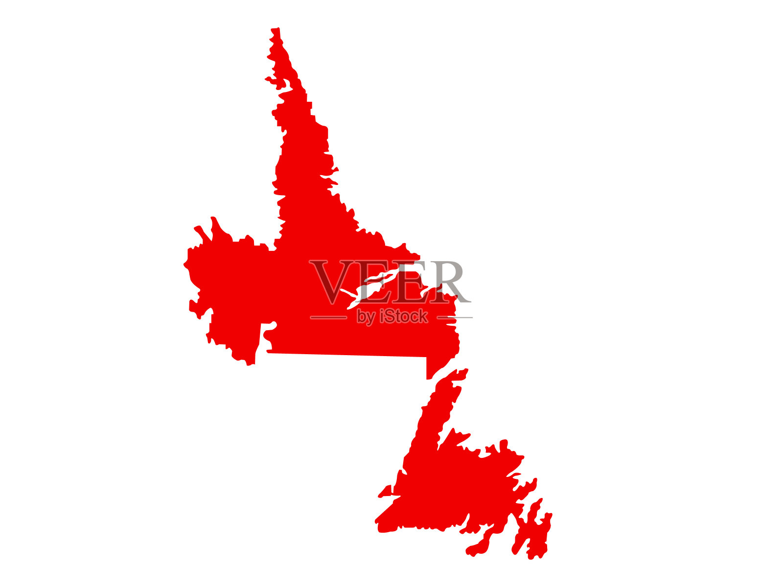 纽芬兰和拉布拉多地图插画图片素材