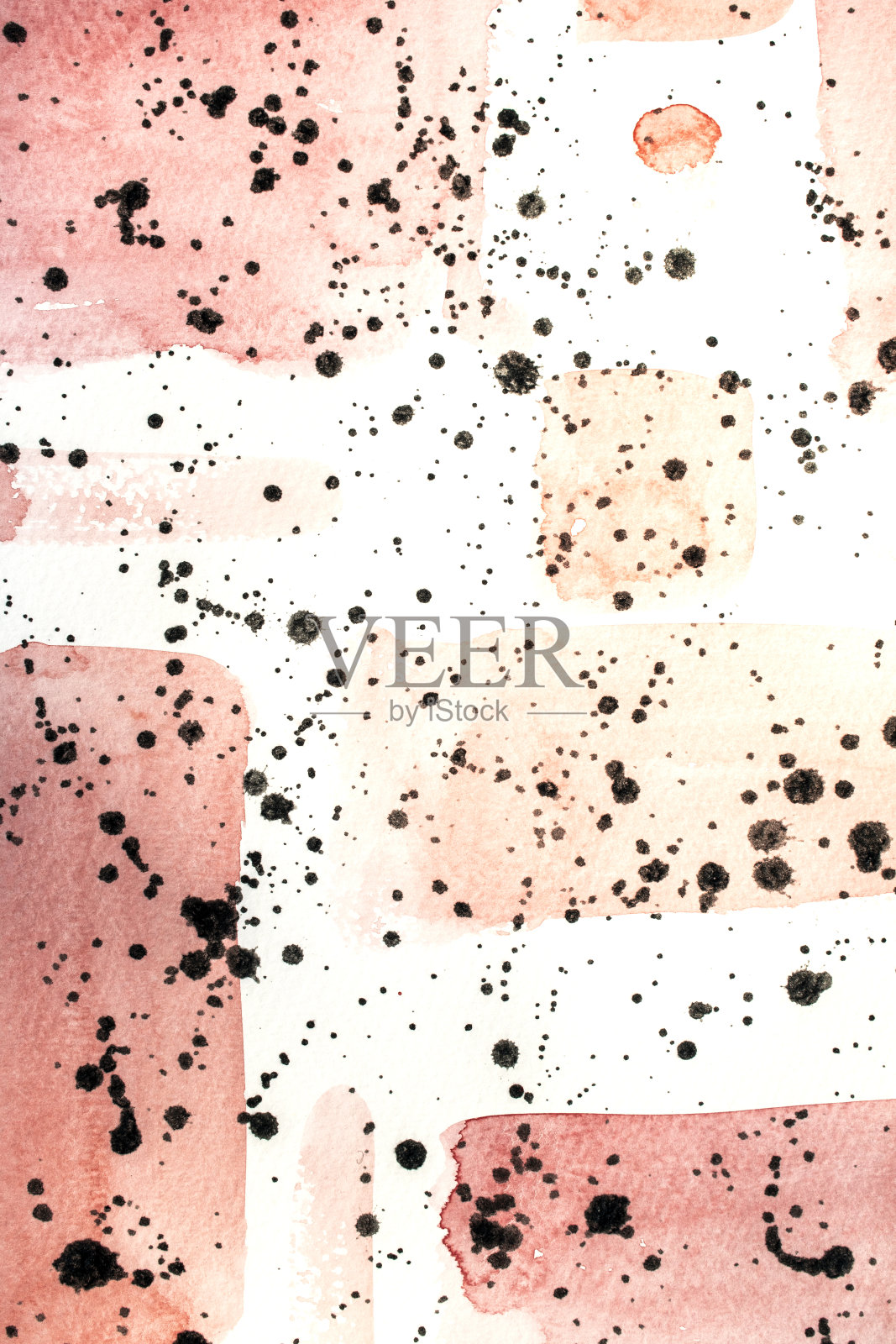 粉色水彩颜料和黑色颜料飞溅的背景照片摄影图片