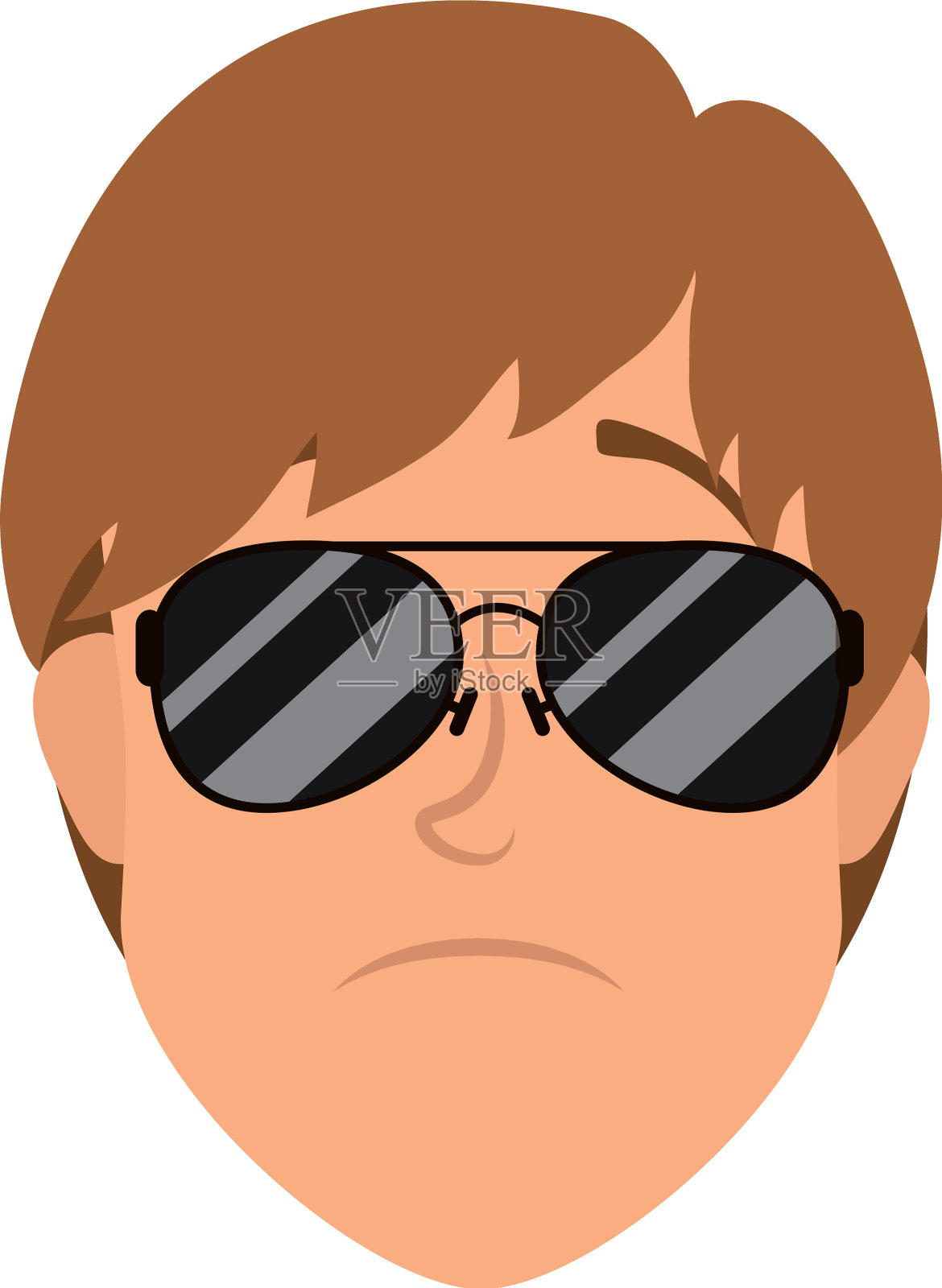 年轻人头戴墨镜的性格设计元素图片
