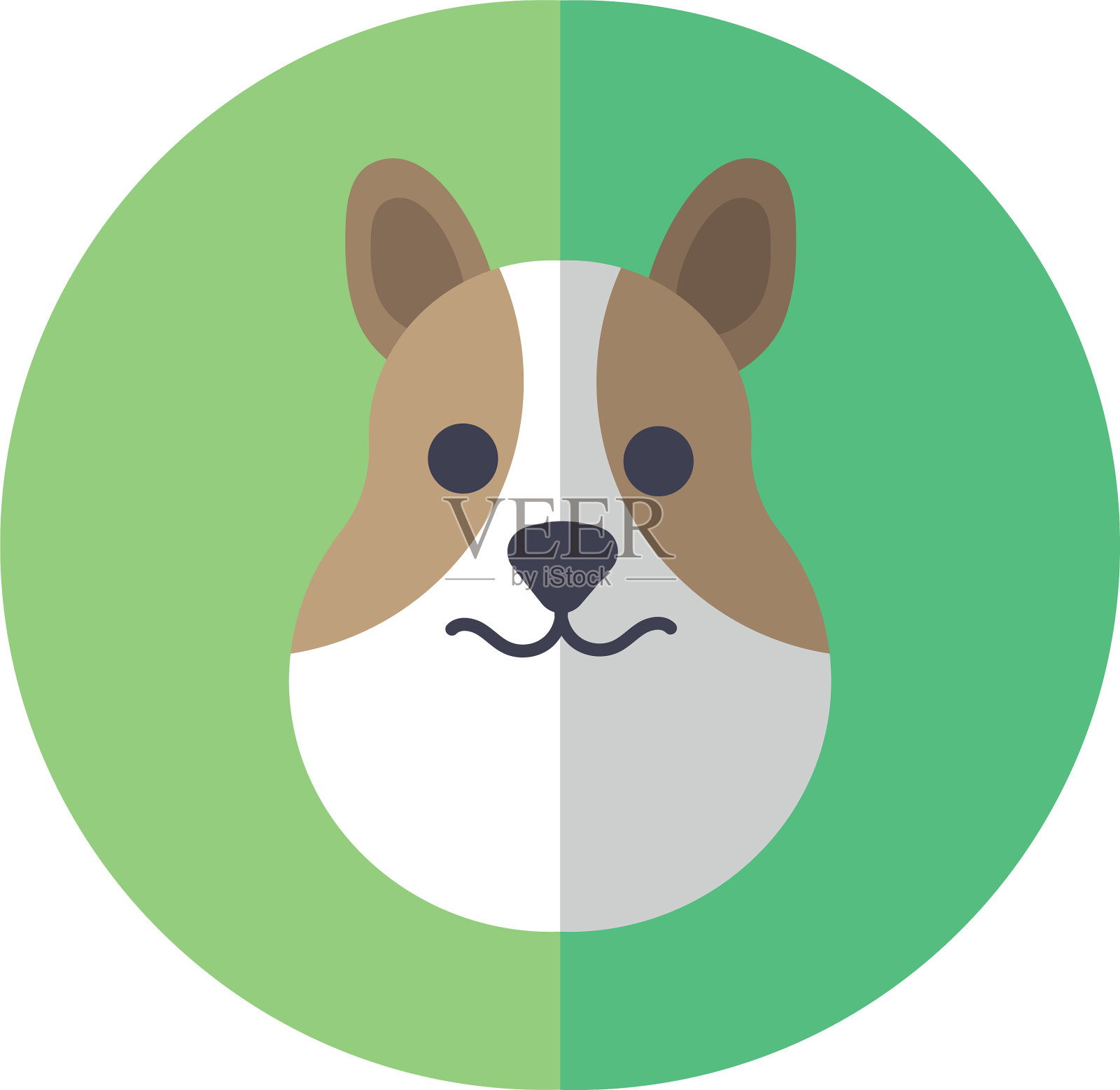 可爱的狗狗宠物头性格设计元素图片