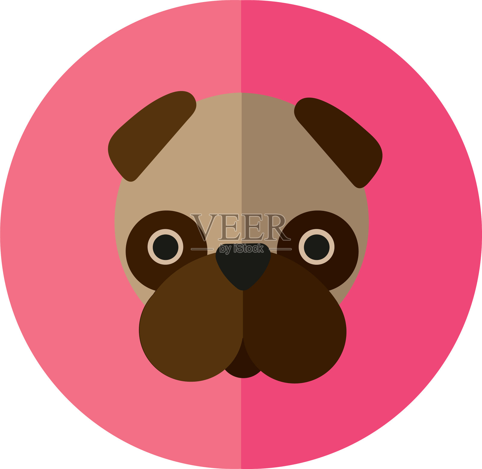 可爱的狗狗宠物头性格设计元素图片