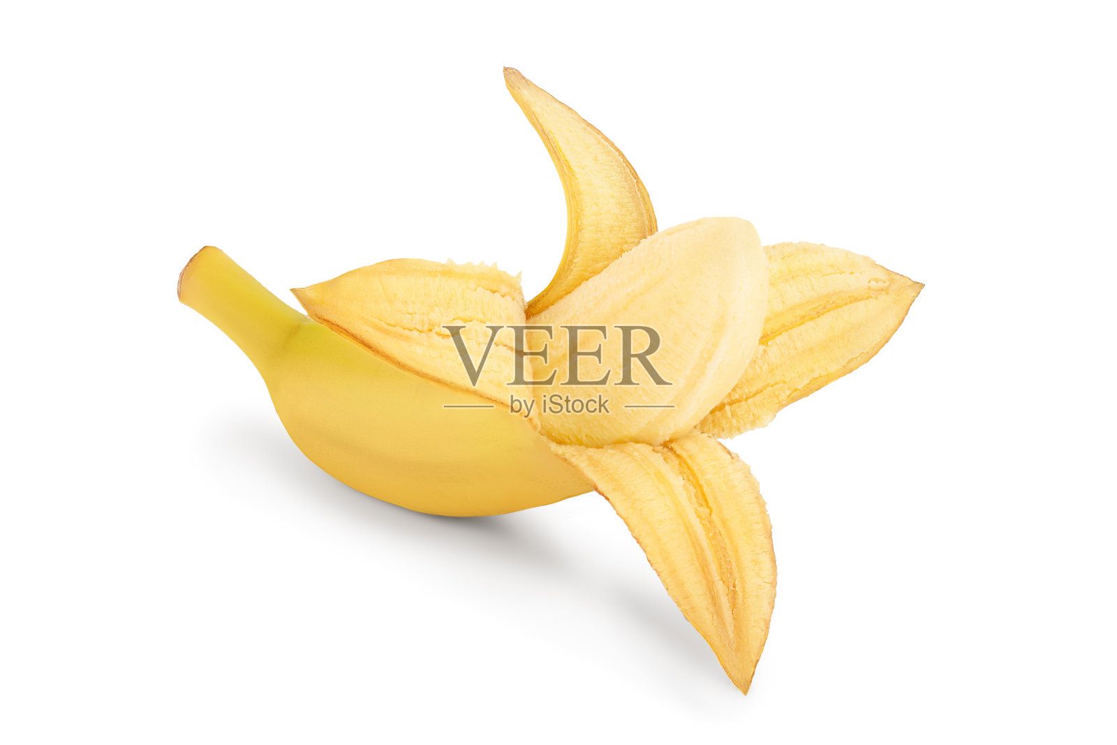 婴儿香蕉孤立在白色背景与裁剪路径和全景深的领域照片摄影图片