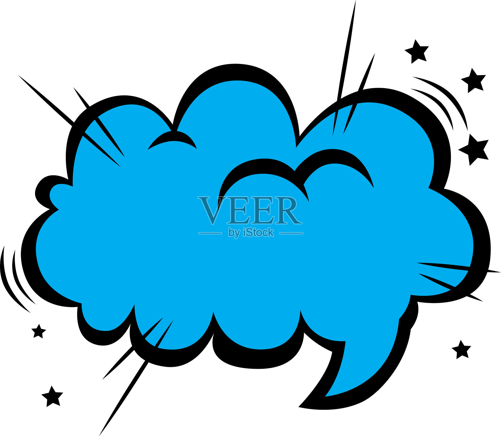 言语泡泡蓝色波普艺术风格设计元素图片