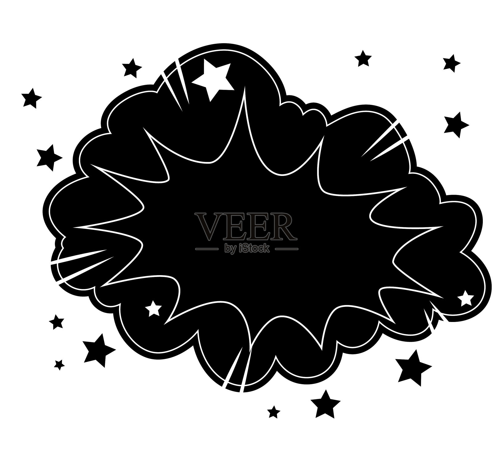 爆炸波普艺术风格的剪影云设计元素图片