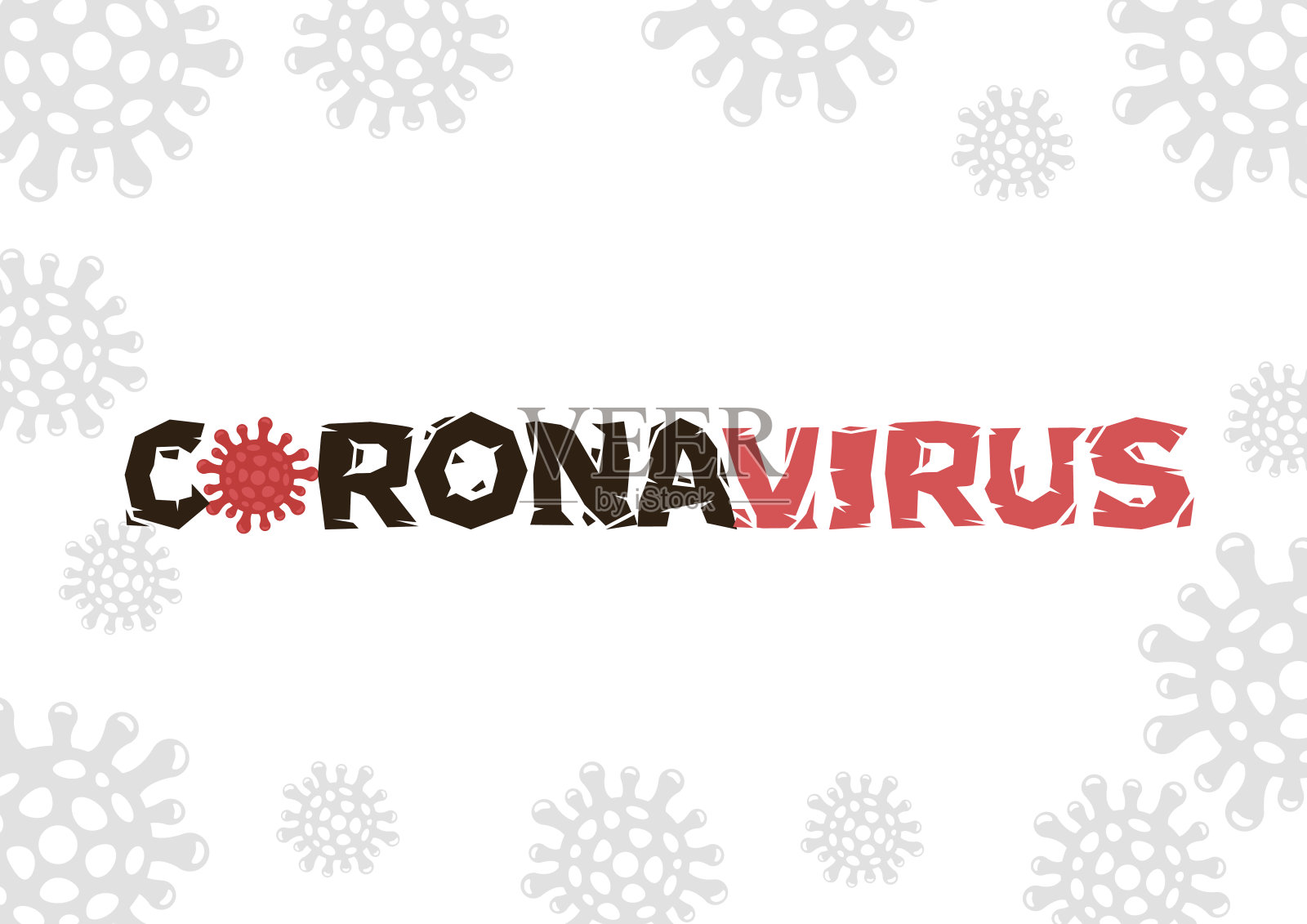 冠状病毒大流行概念流感流感爆发排版设计。插画图片素材