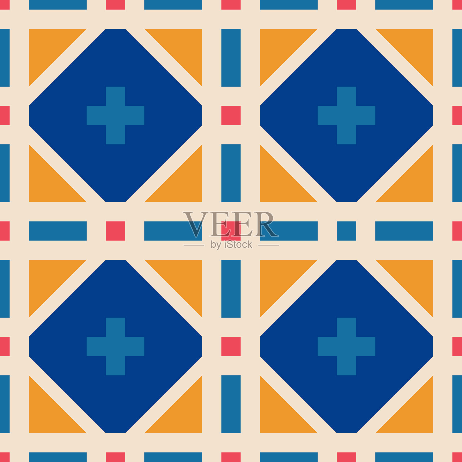 美国本土风格的无缝图案。插画图片素材