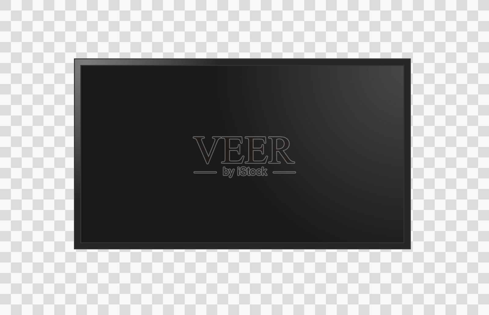 真实的电视屏幕上透明的背景。电脑显示器的模型。3d电视led显示器。矢量图插画图片素材