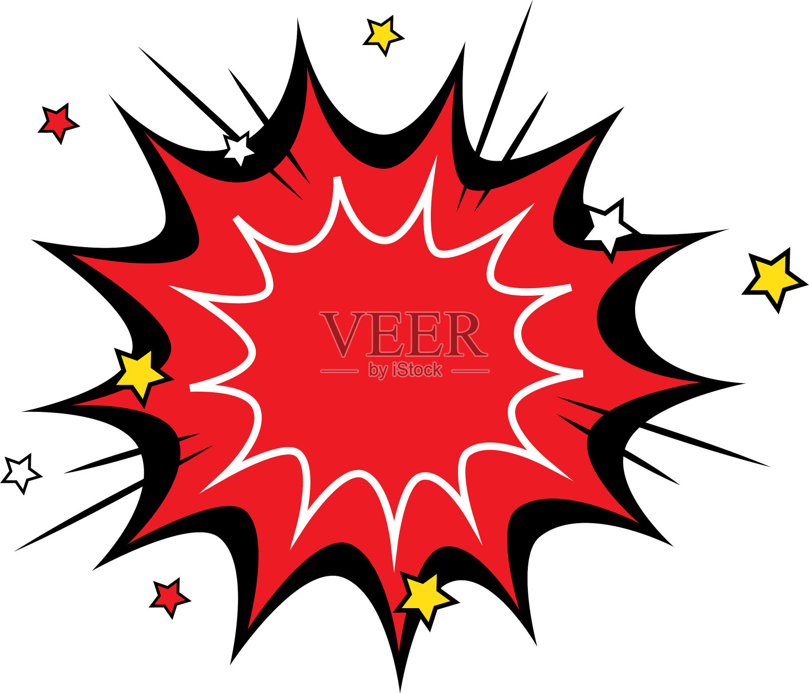 爆炸红色波普艺术风格的图标设计元素图片