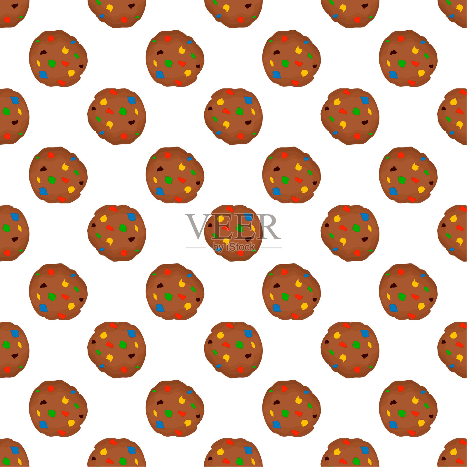 主题大套一模一样的饼干包五彩缤纷插画图片素材