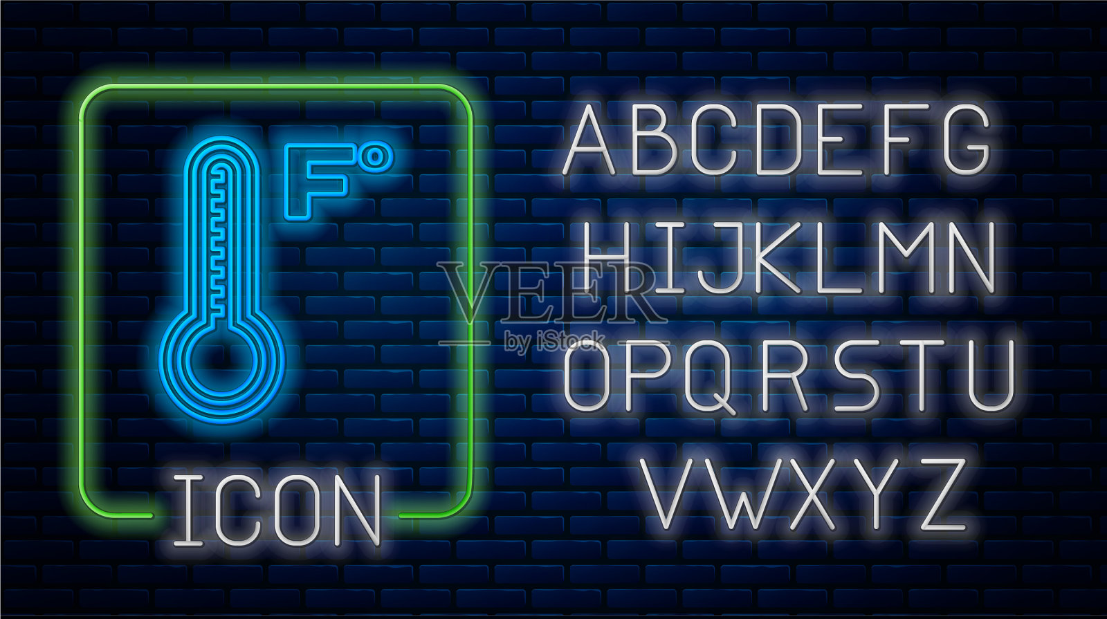 发光氖气象学温度计测量插画图片素材