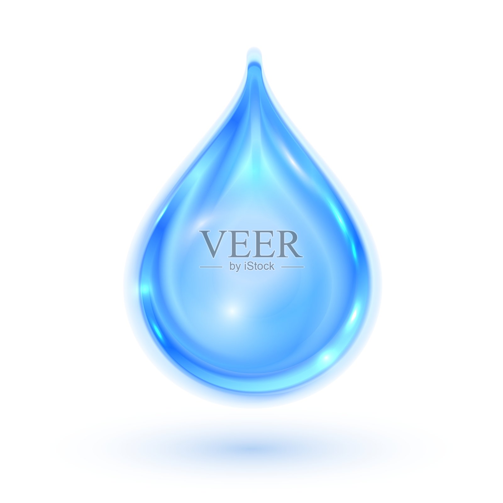 蓝色闪亮水滴设计元素图片