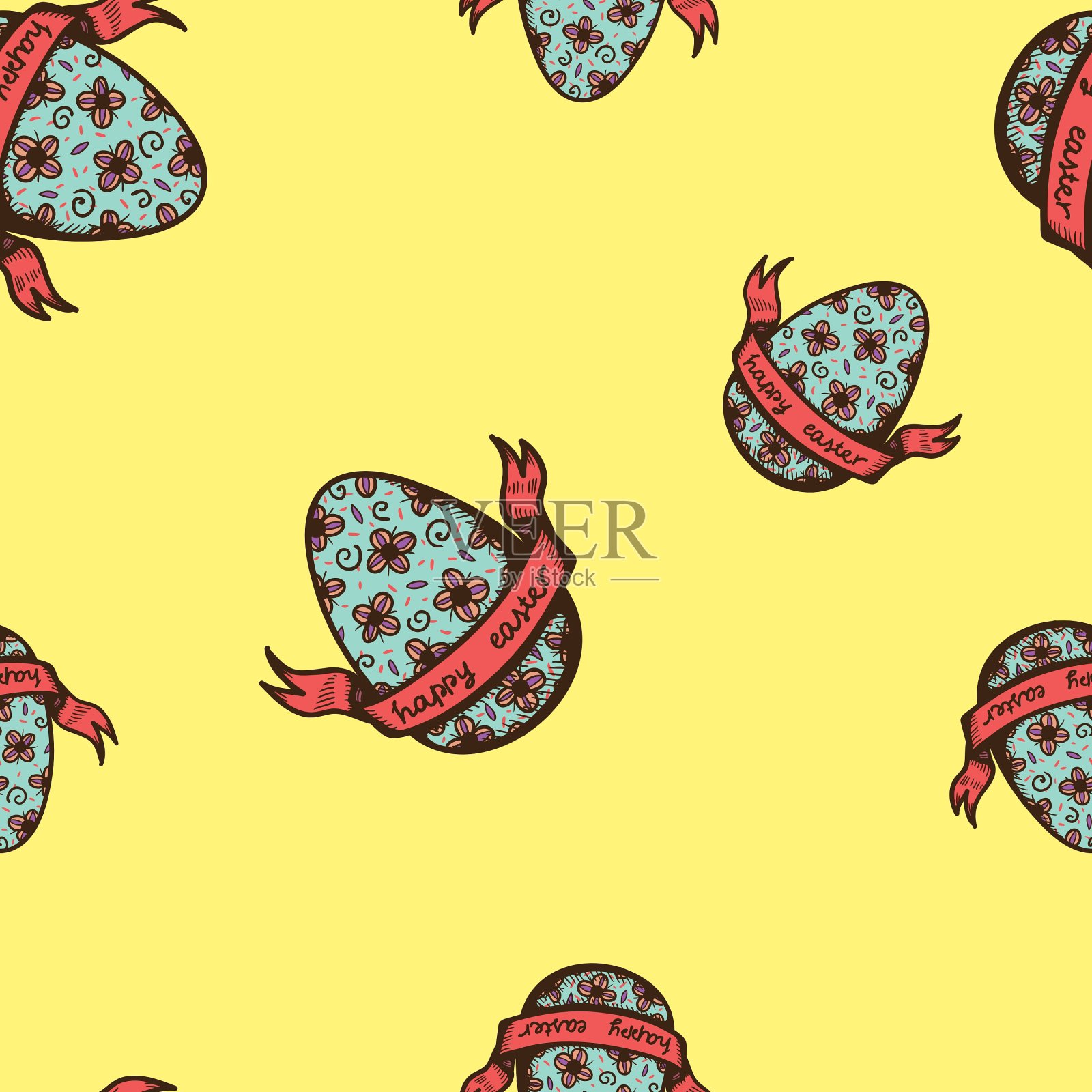 无缝的复活节模式插画图片素材