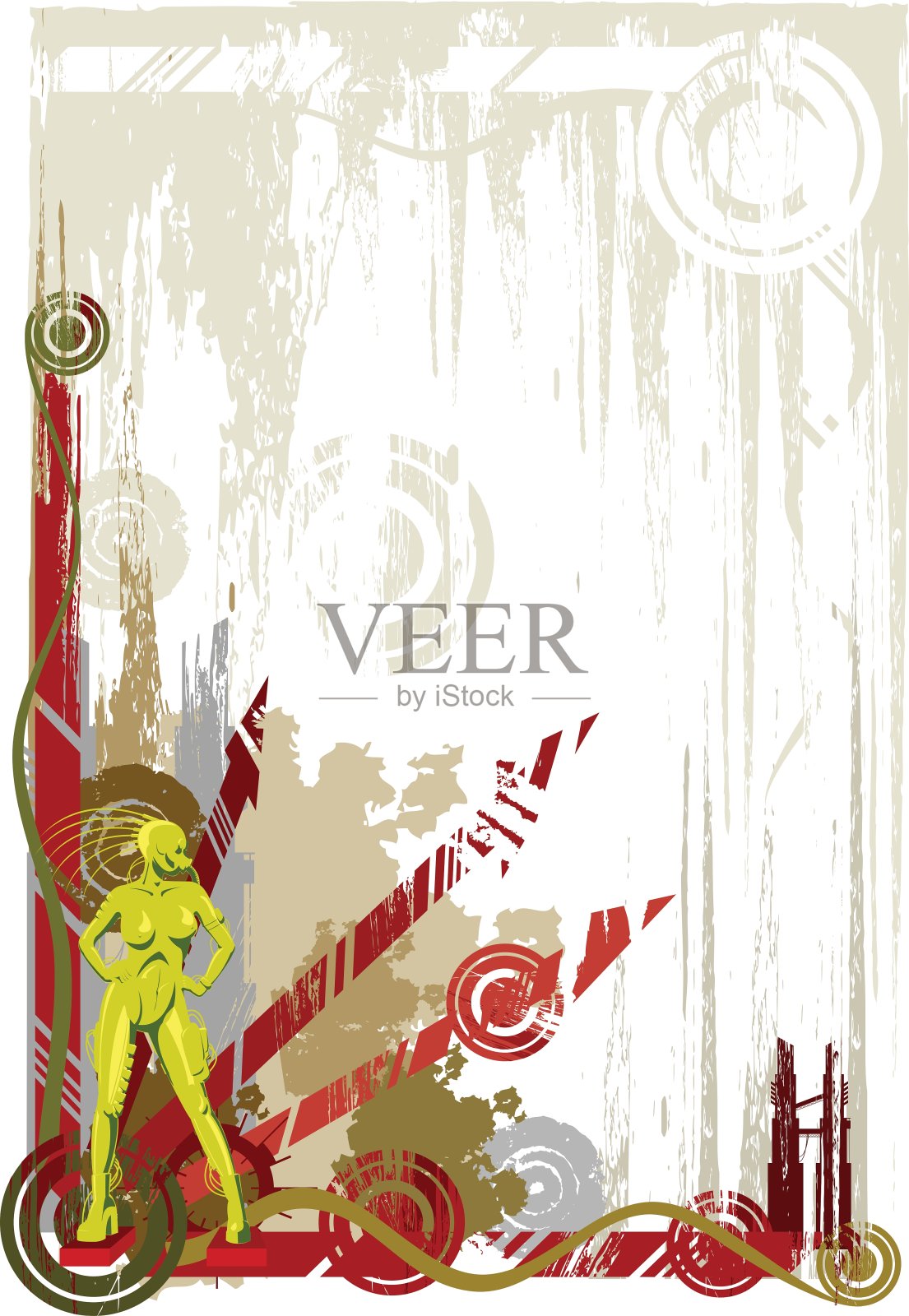 绿色产业的女孩插画图片素材