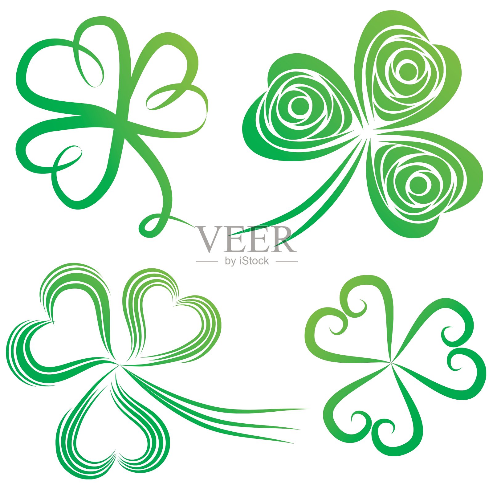 绿色的三叶草设计元素图片