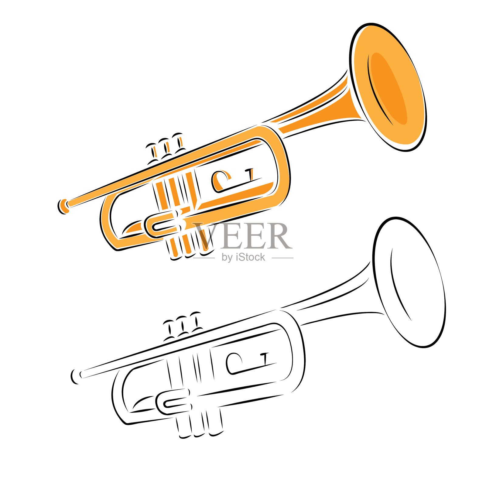 喇叭孤立在白色上设计元素图片