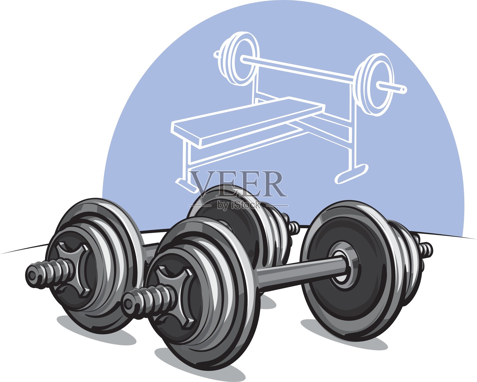 哑铃设计元素图片