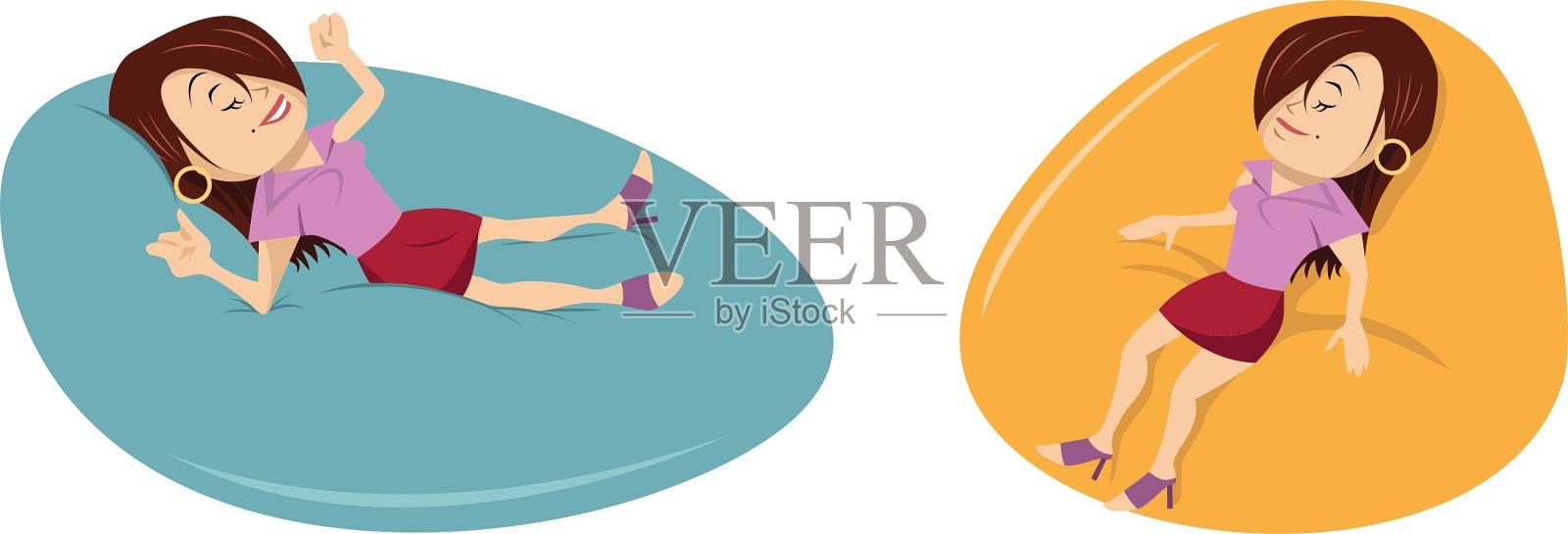 放松的女人设计元素图片