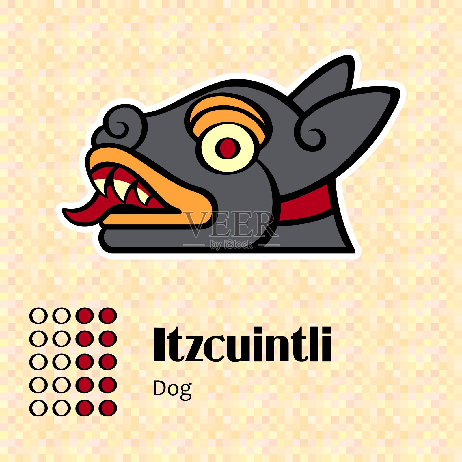 阿兹特克Itzcuintli象征插画图片素材