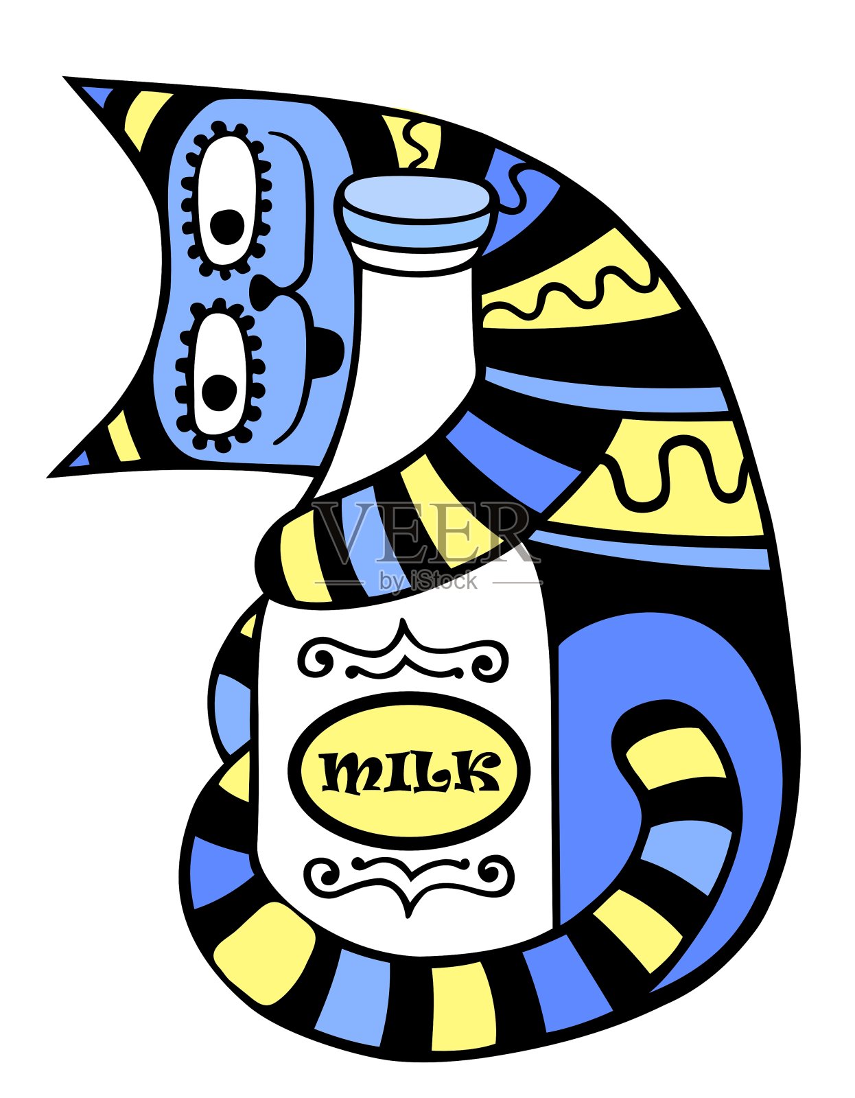 猫和一瓶牛奶设计元素图片
