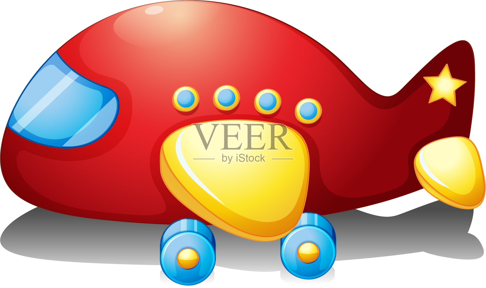 一个红色的飞机玩具设计元素图片