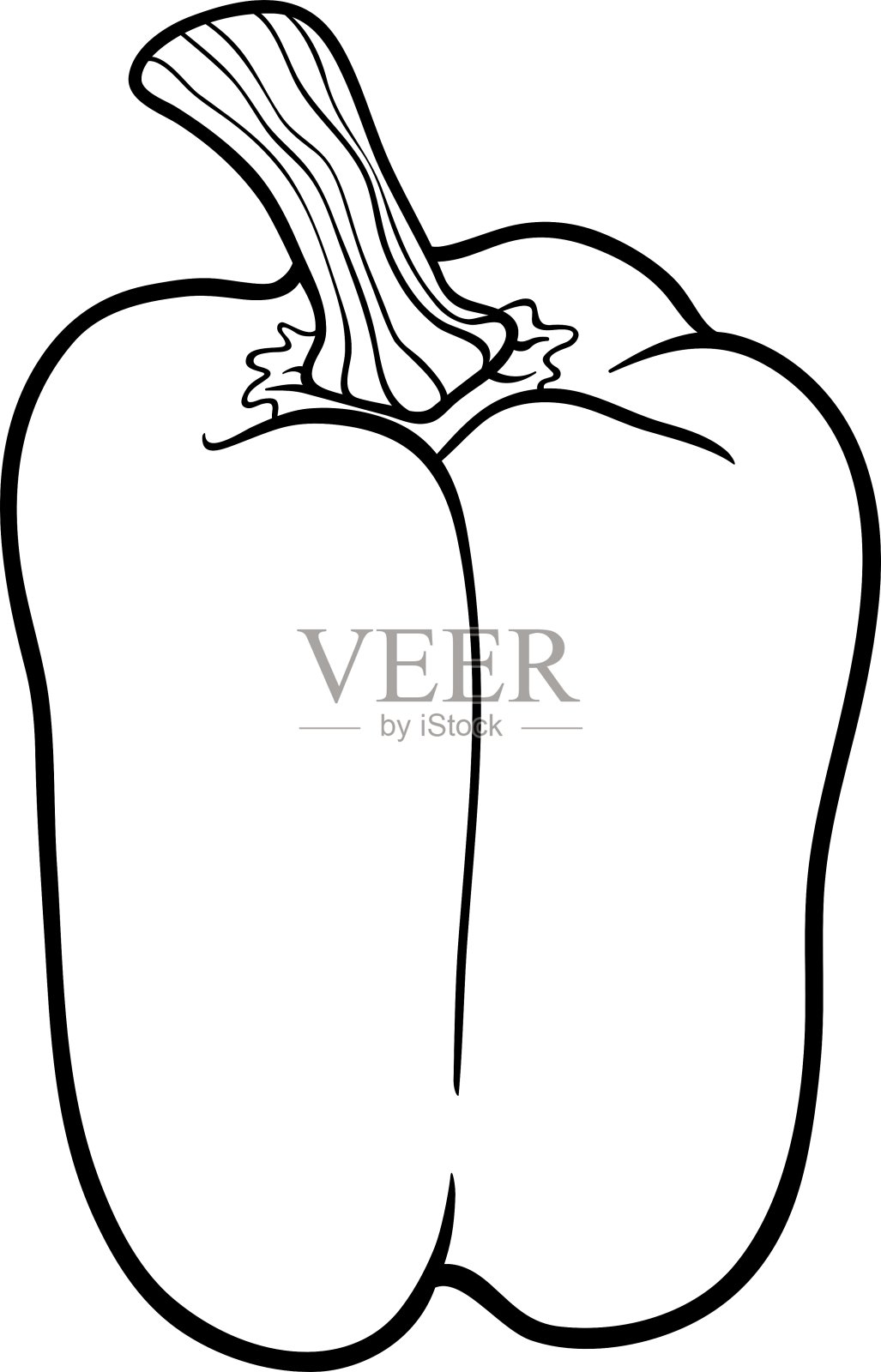 辣椒蔬菜漫画着色书设计元素图片