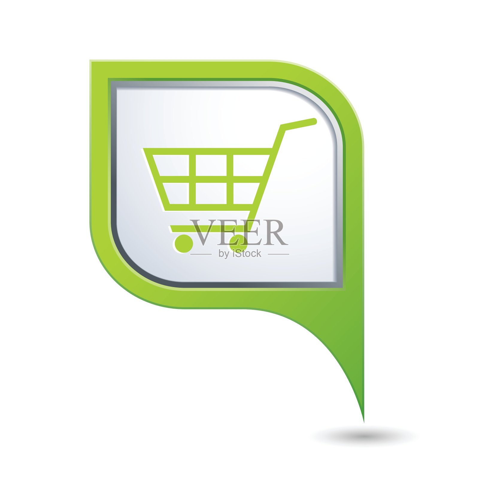 绿色地图上的购物篮设计元素图片