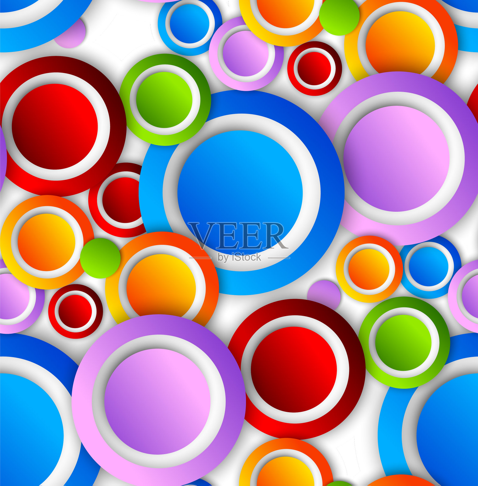 抽象图案与彩色的圆圈插画图片素材