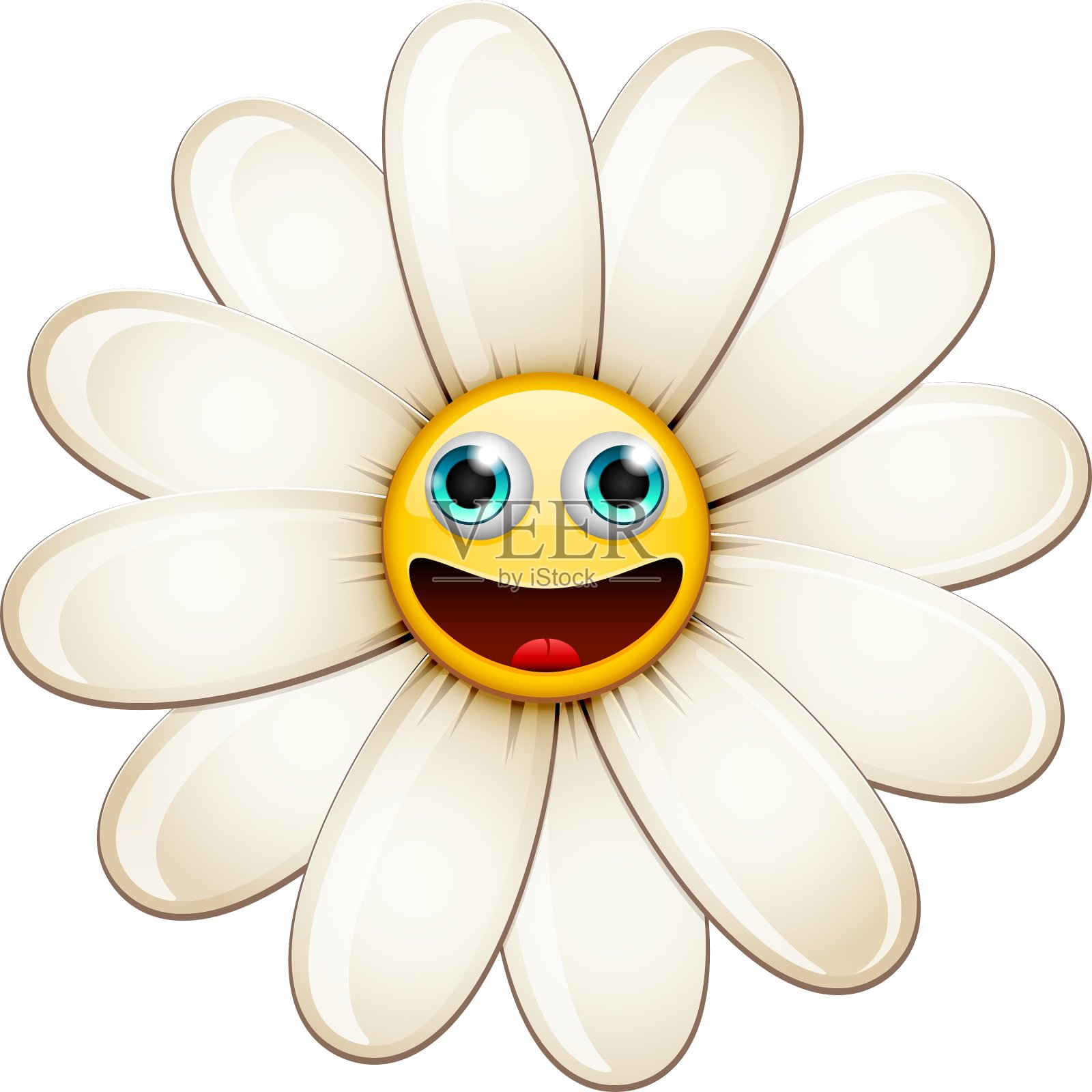 微笑的花朵快乐的雏菊设计元素图片