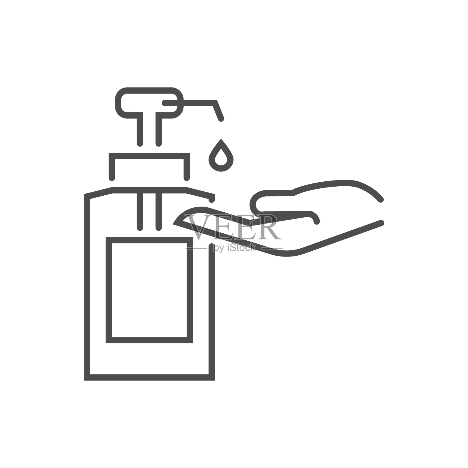 洗手液相关矢量细线图标插画图片素材