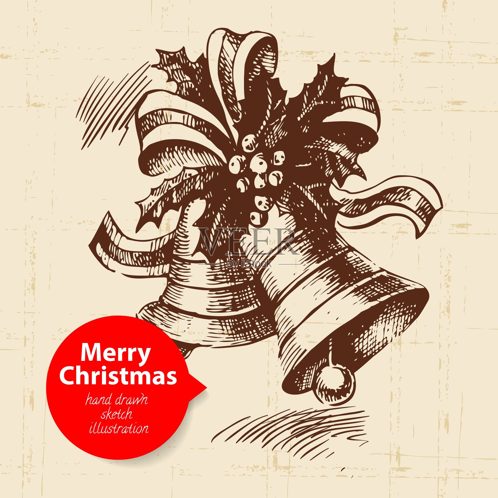 手绘圣诞背景设计模板素材