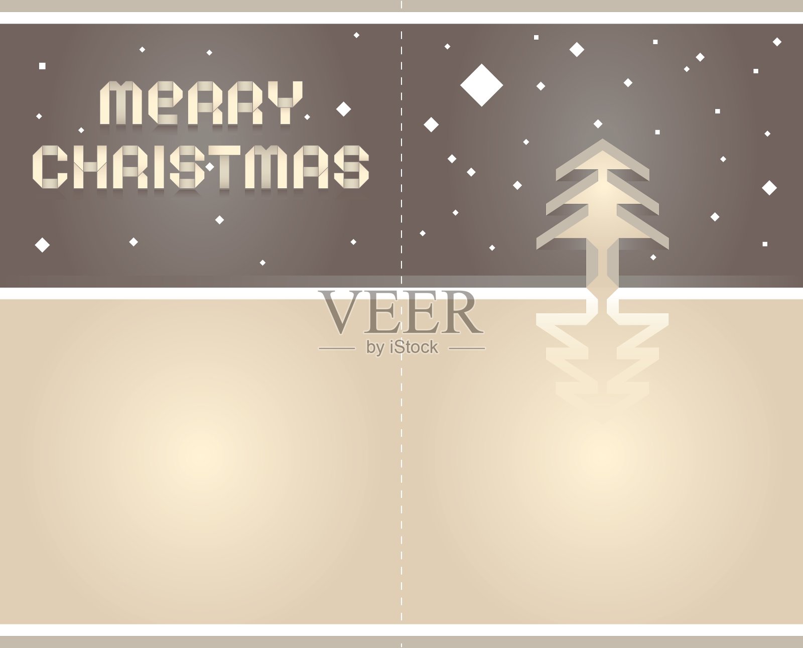 2012年折纸圣诞贺卡-纸带插画图片素材