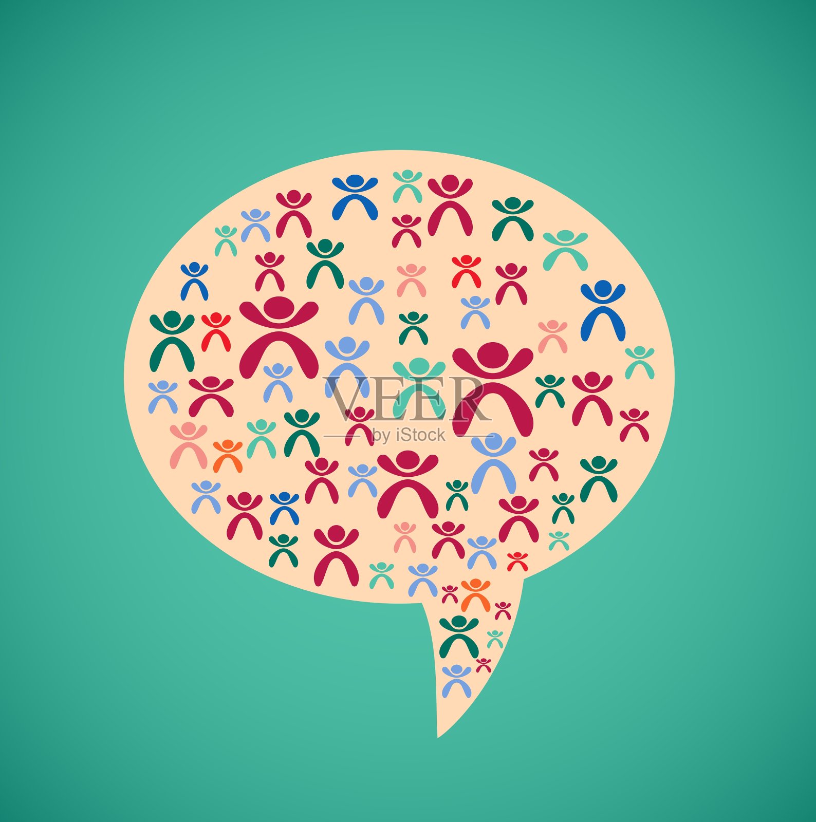 讲话气泡与男人模式插画图片素材