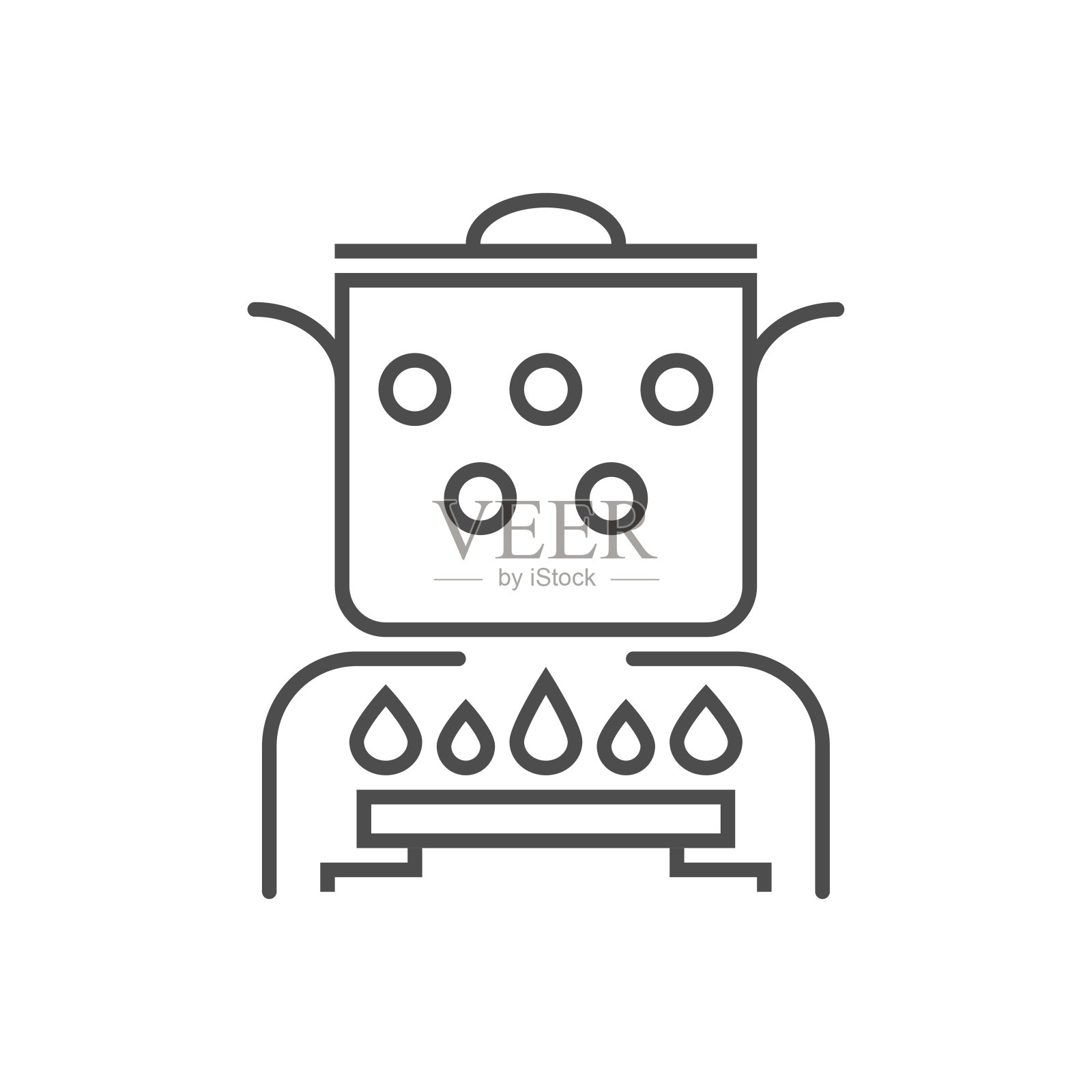 热煮食物相关矢量细线图标插画图片素材