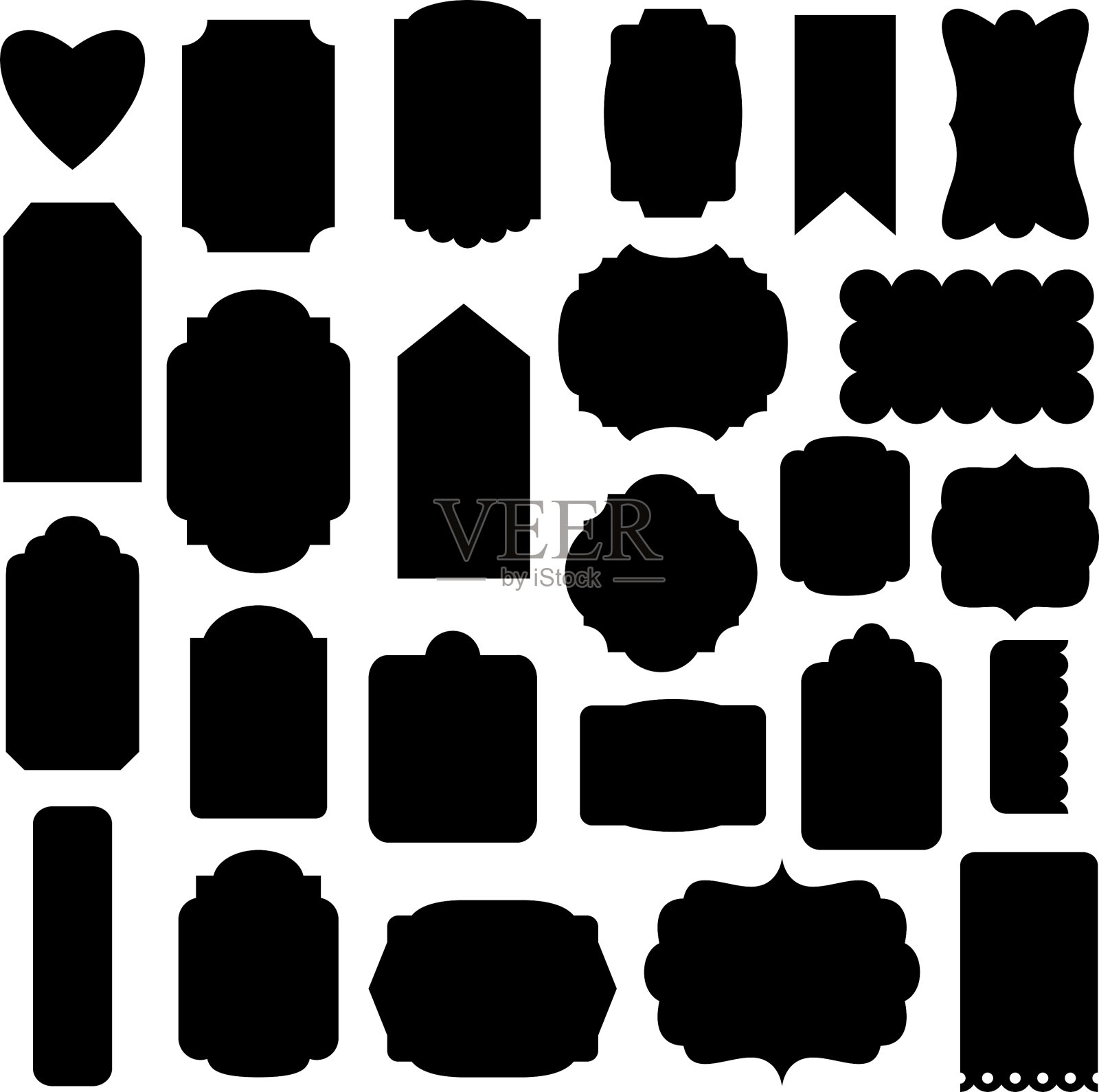 礼品标签或标签设置插画图片素材