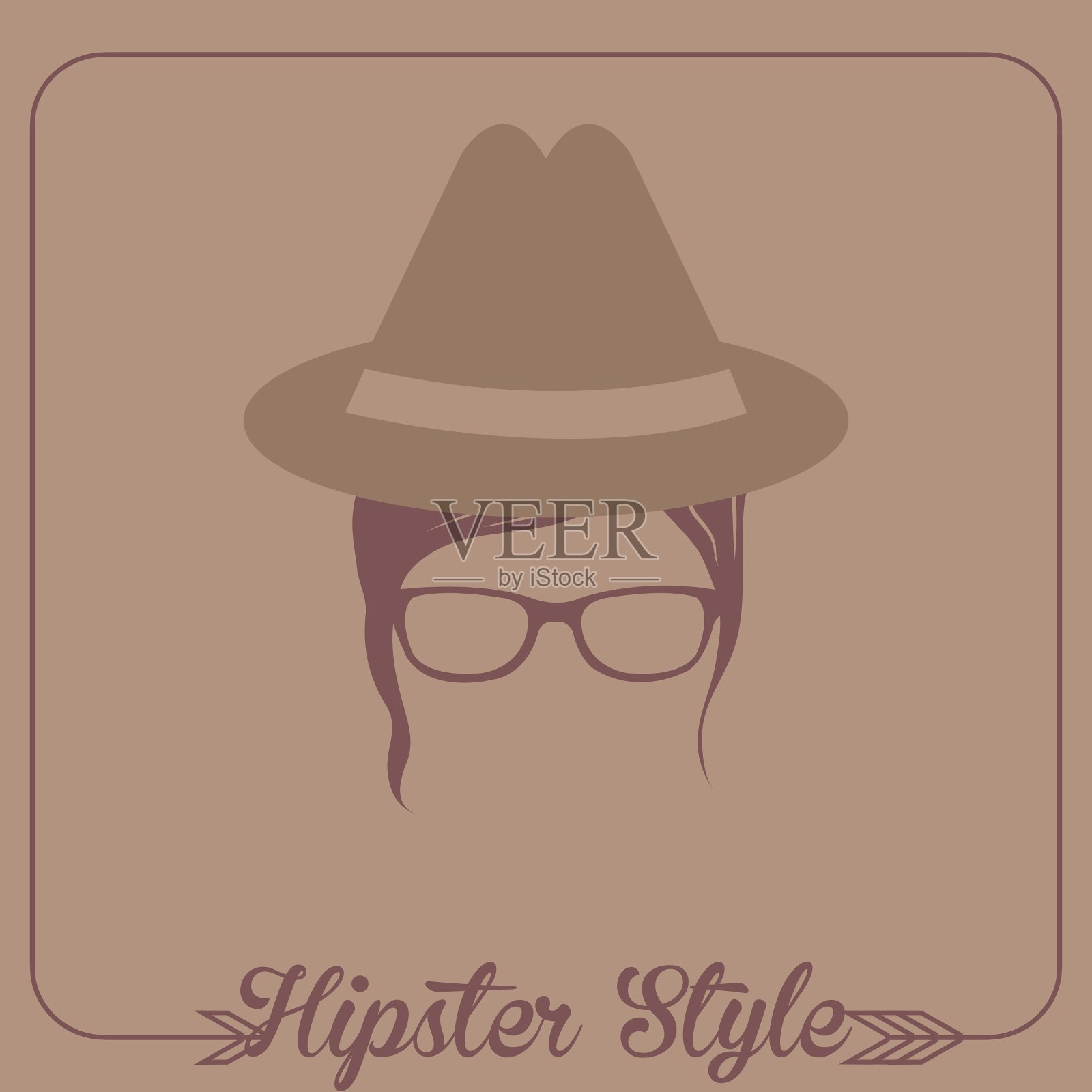 戴帽子的女人插画图片素材