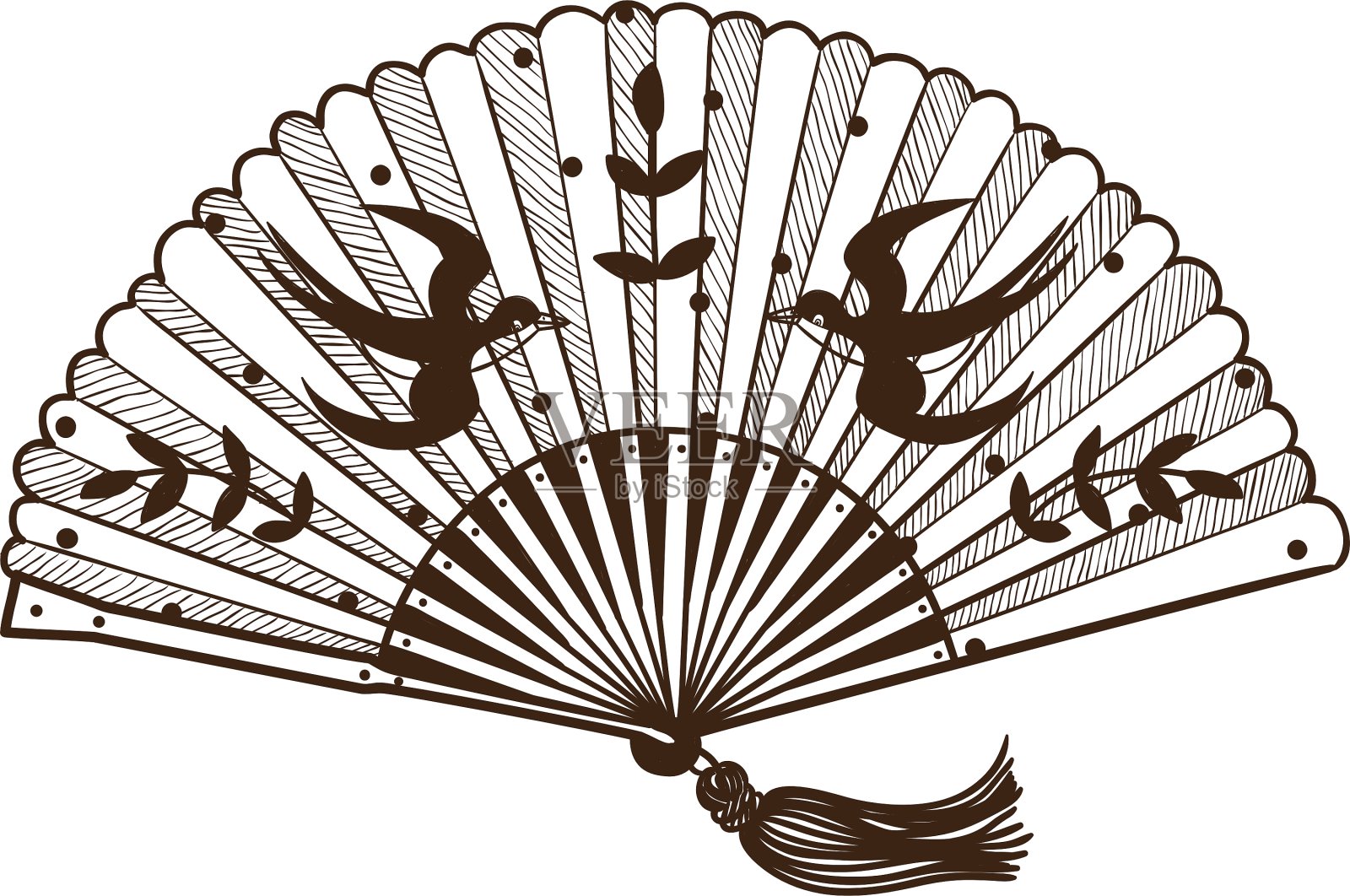 女士扇子图案设计元素图片