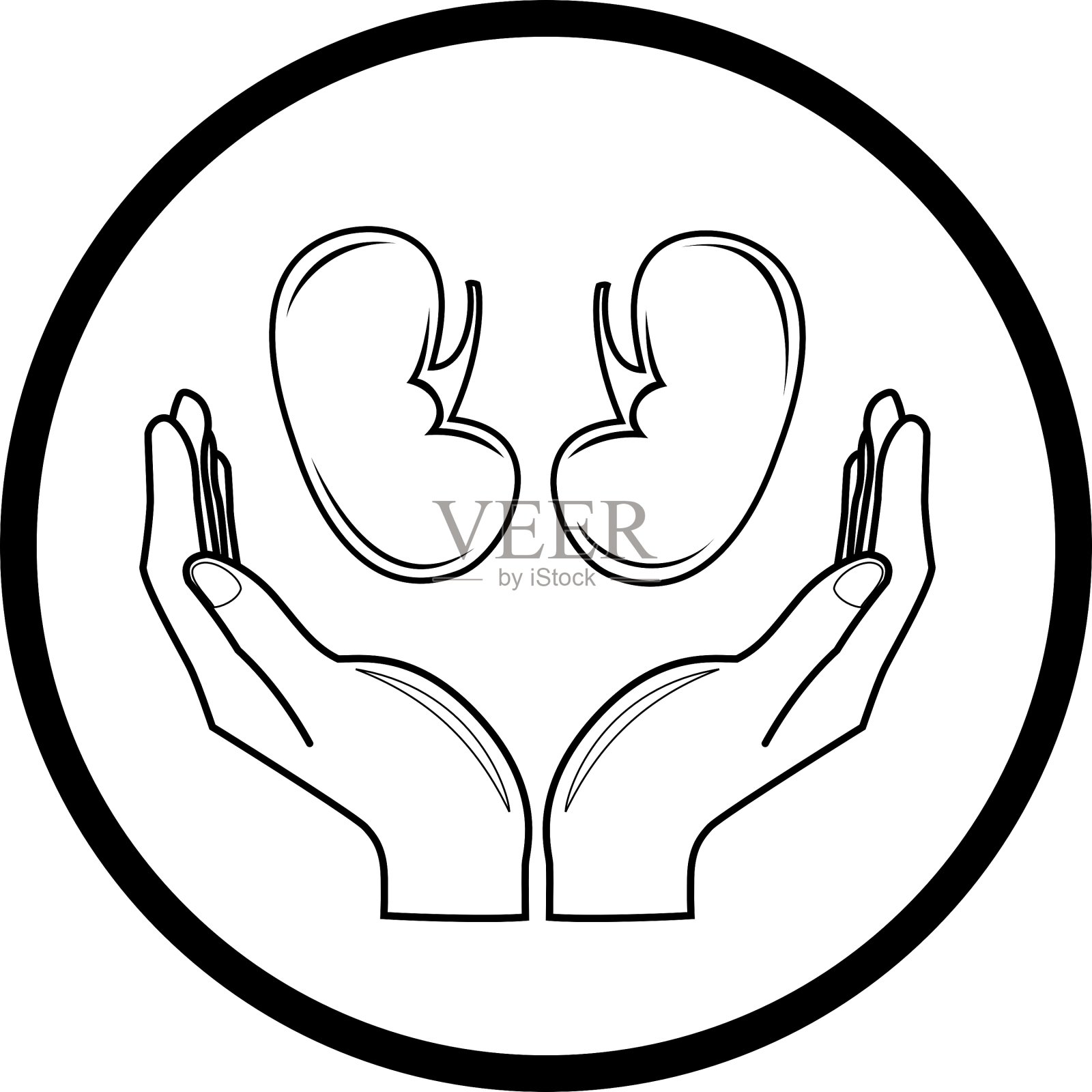 保护肾脏的医学图标插画图片素材