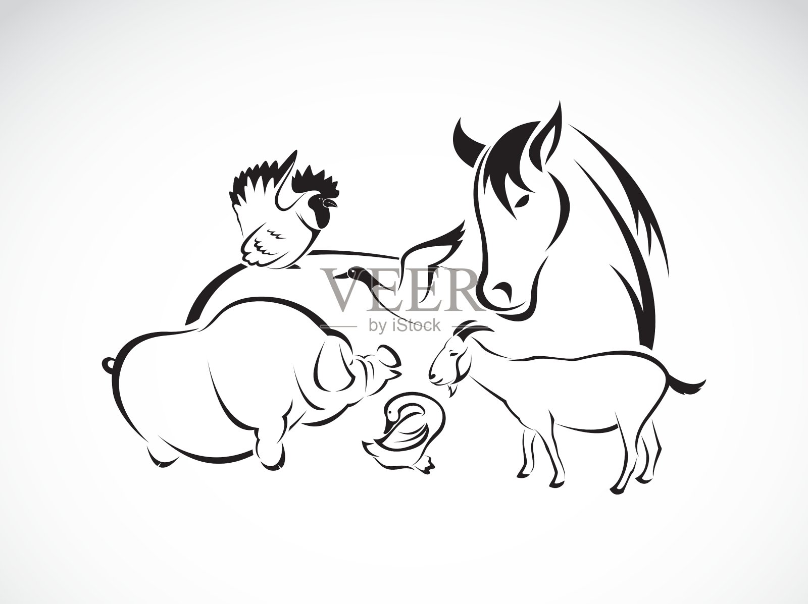 动物农场集合图标素材